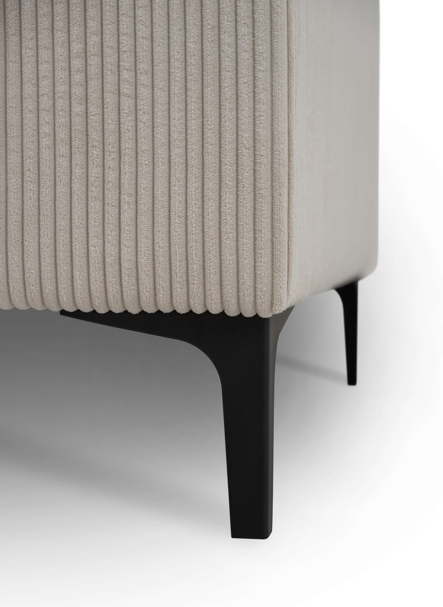 Places of Style Ecksofa »Polsterecke Oland, Struktur, Flachgewebe, Luxus-Microfaser, Boucle«, L-Form, 289 cm, Wellenunterfederung, Skandi-Design, Metallfüße