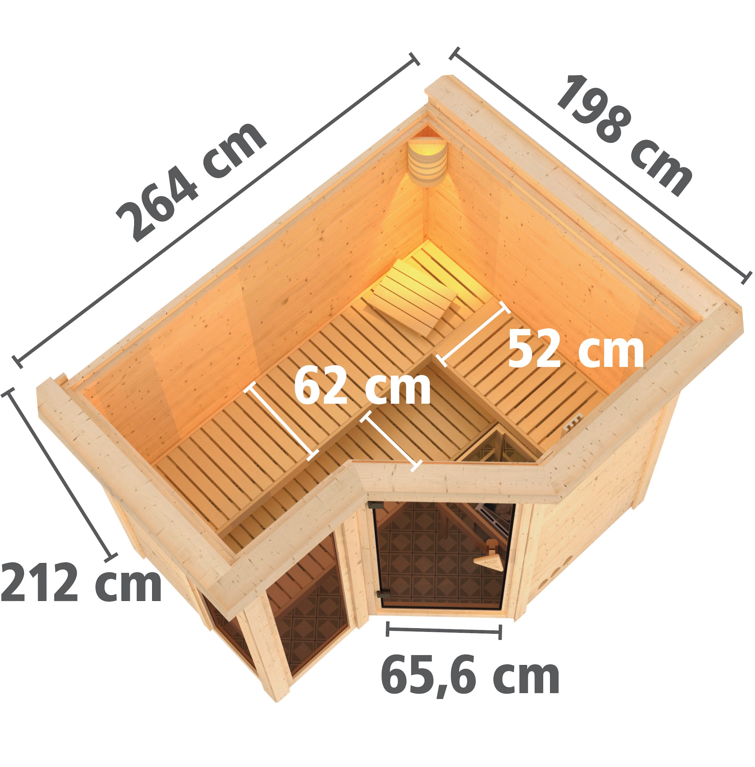 Karibu Sauna »Amada« Set,  ohne Ofen