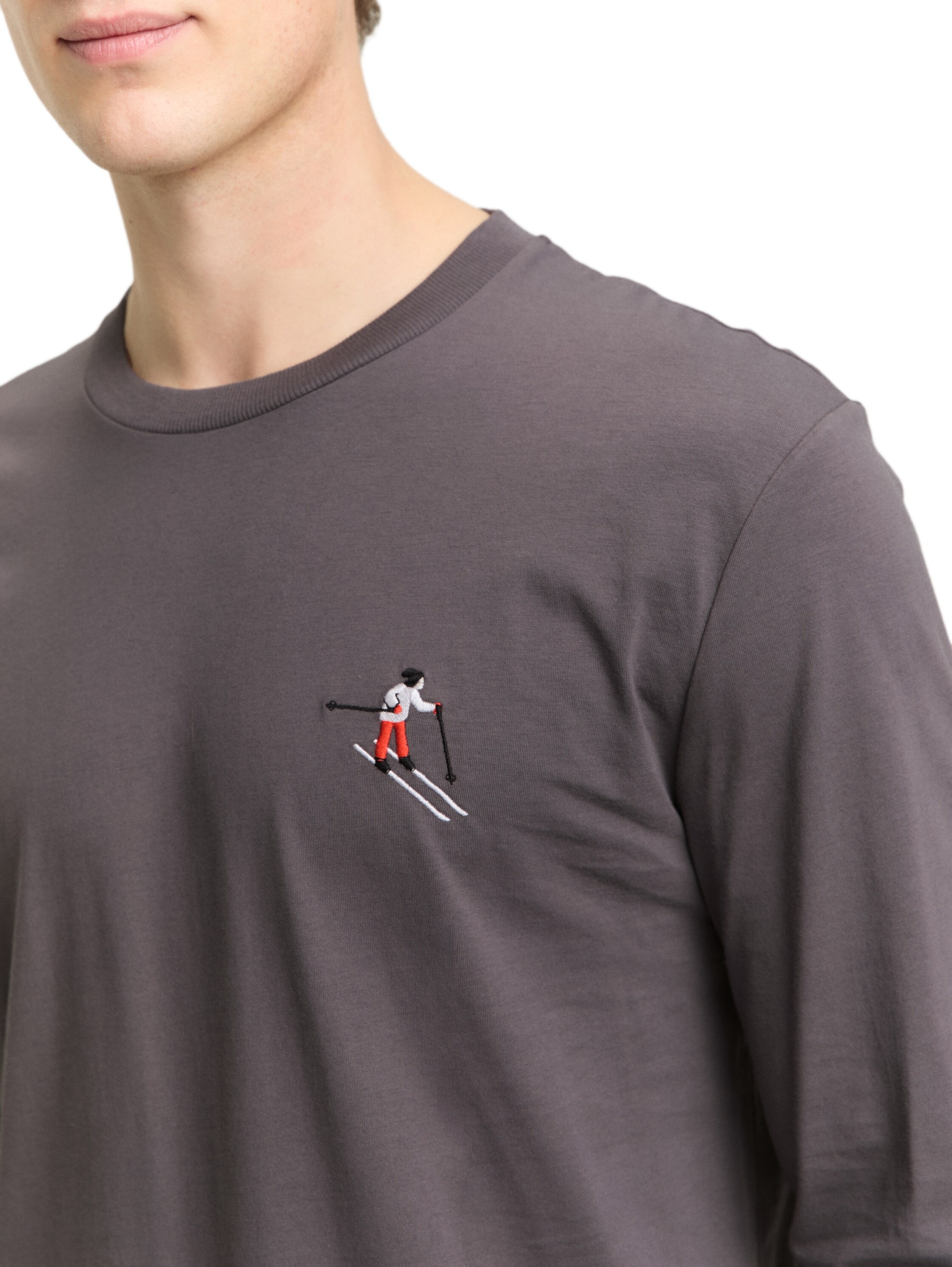 TOM TAILOR Denim Langarmshirt mit Logo-Stickerei auf der Brust