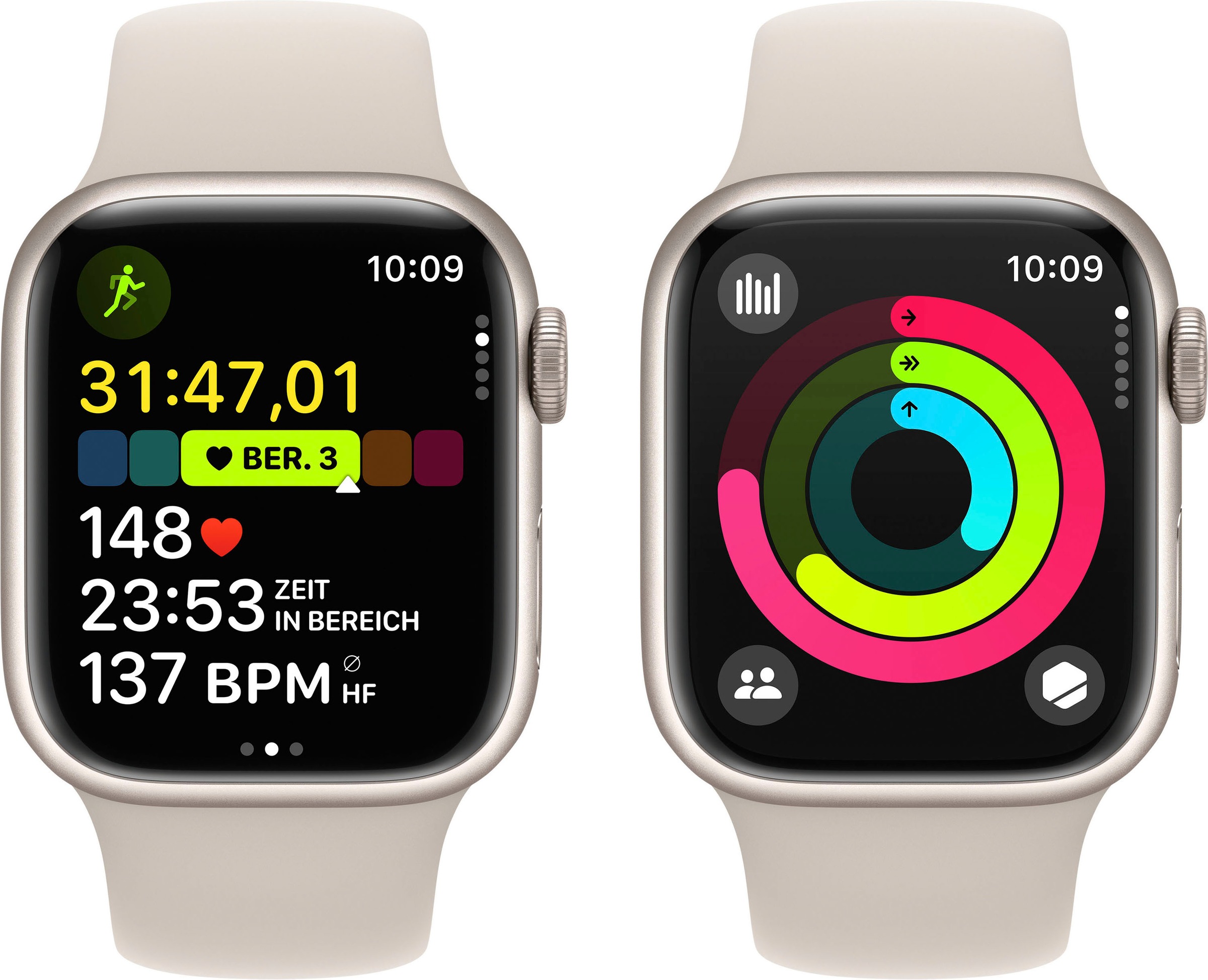 Apple Smartwatch »Watch Series 9 Aluminium«, (4,1 cm / 1,61 Zoll), Watch OS 10, Sport Band