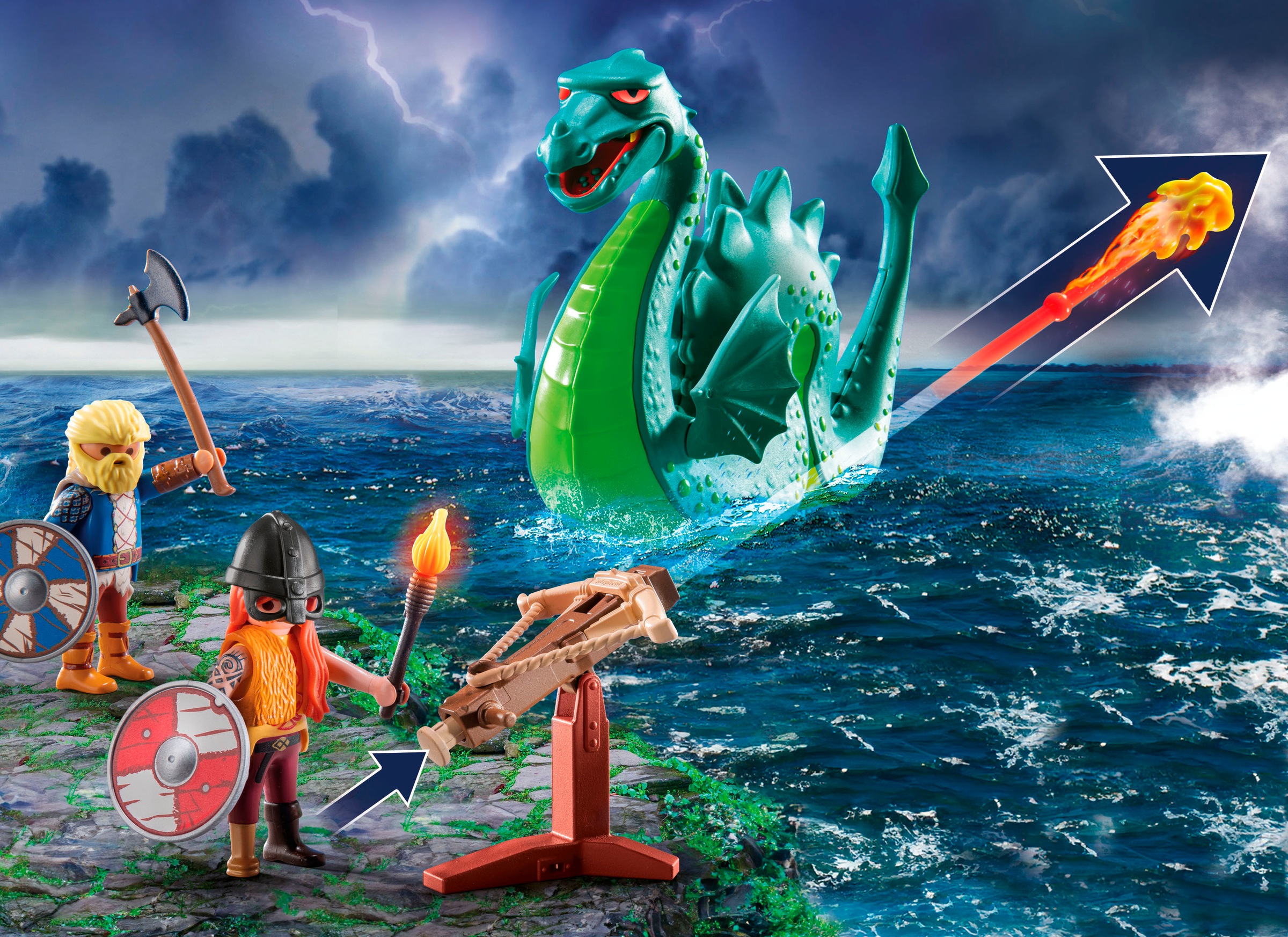 Playmobil® Konstruktions-Spielset »Wikinger mit Seeungeheuer (71830), Playmobil History« Made in Europe