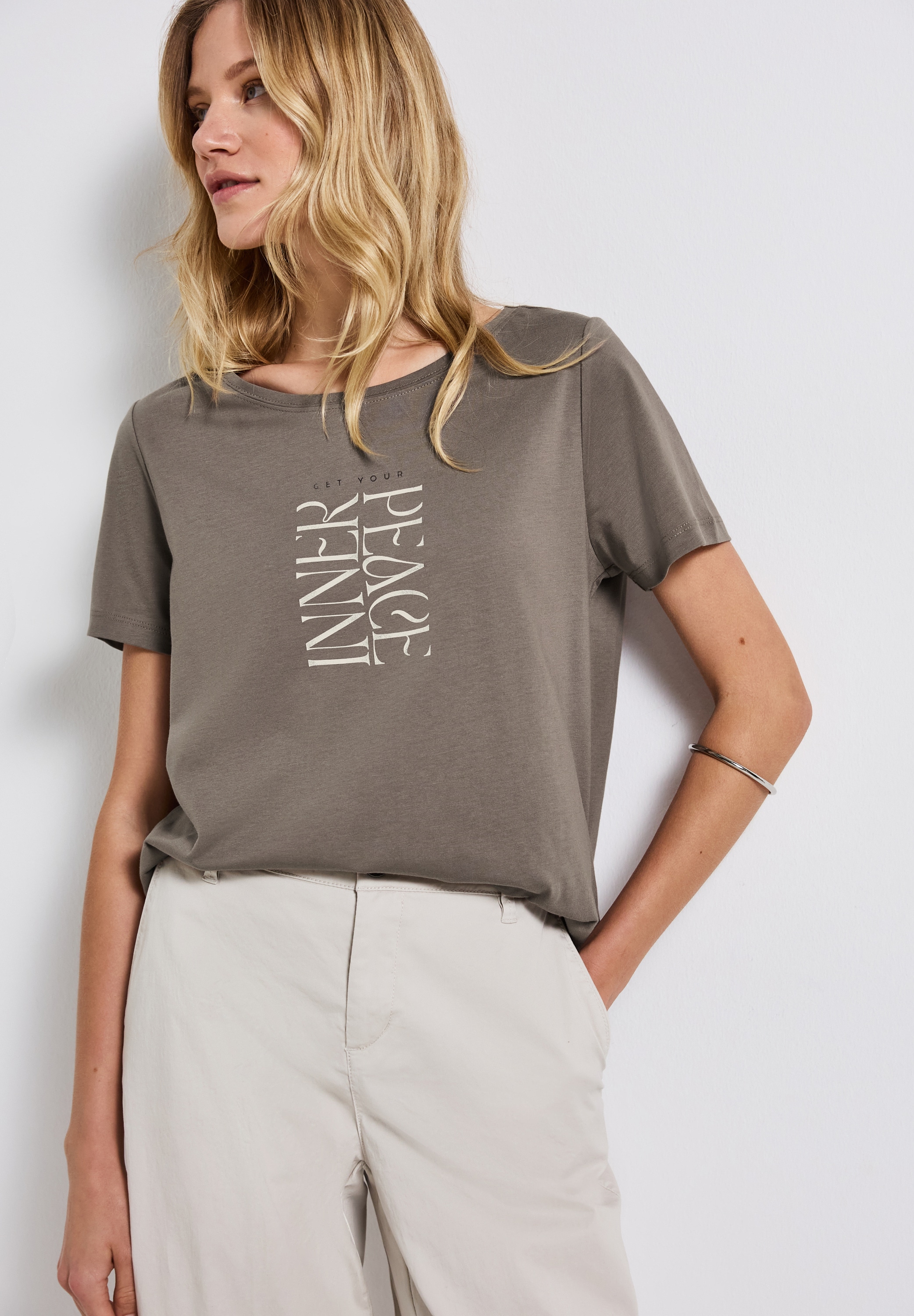 STREET ONE Shirttop mit Wording Print