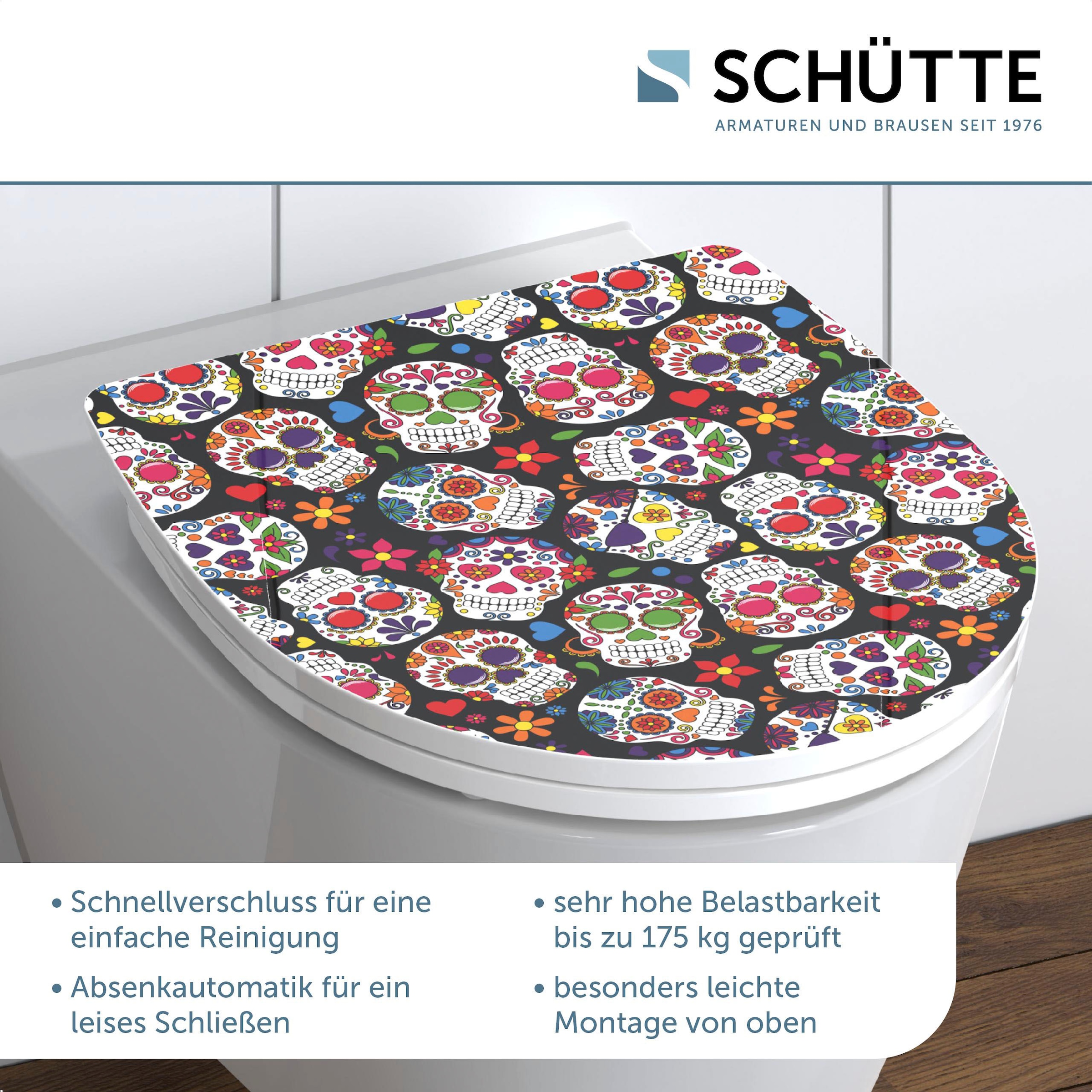 Schütte WC-Sitz »Crazy Skull«, Duroplast,mit Absenkautomatik und Schnellverschluss, High Gloss