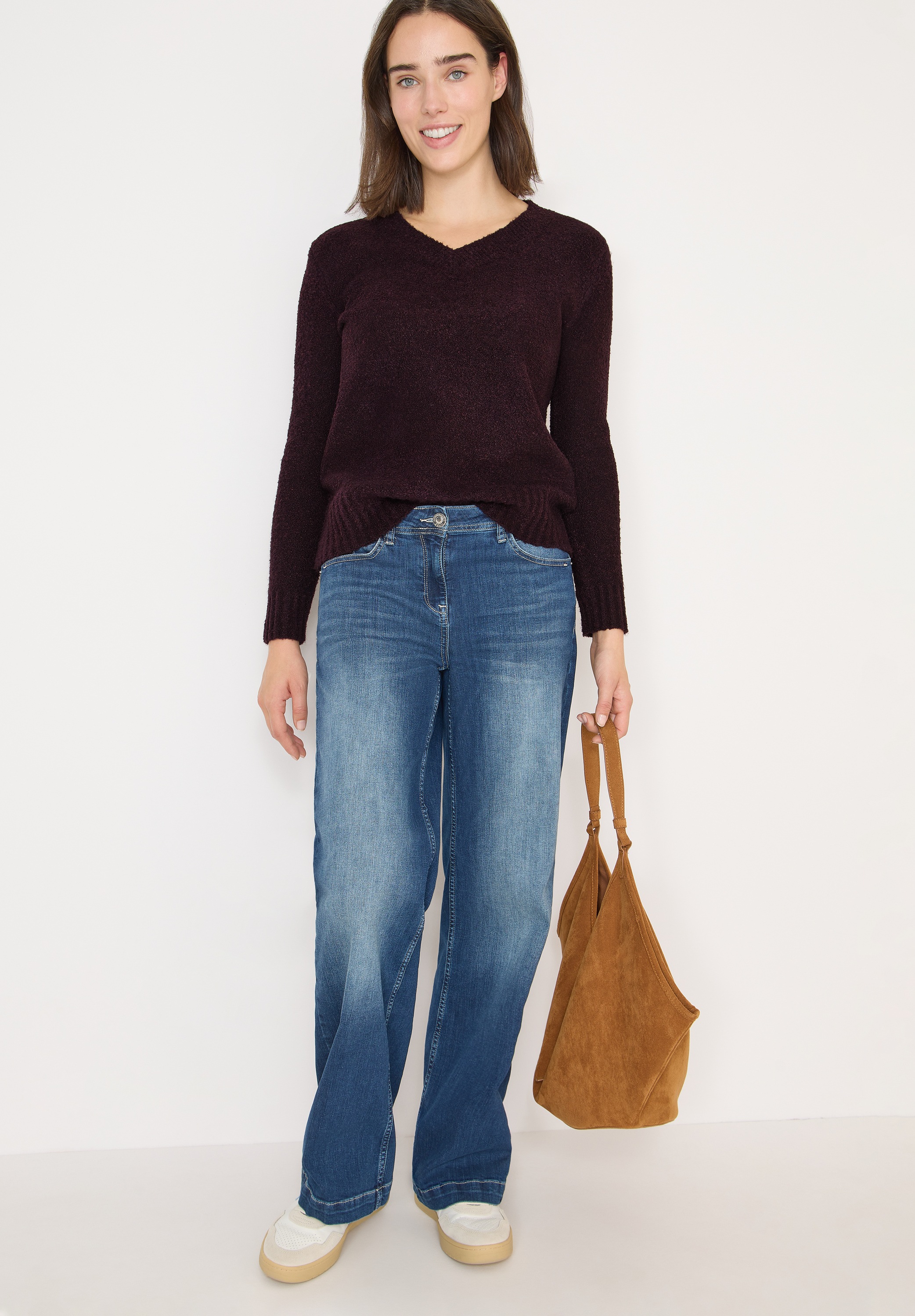 Cecil Strickpullover Bouclé V-Neck