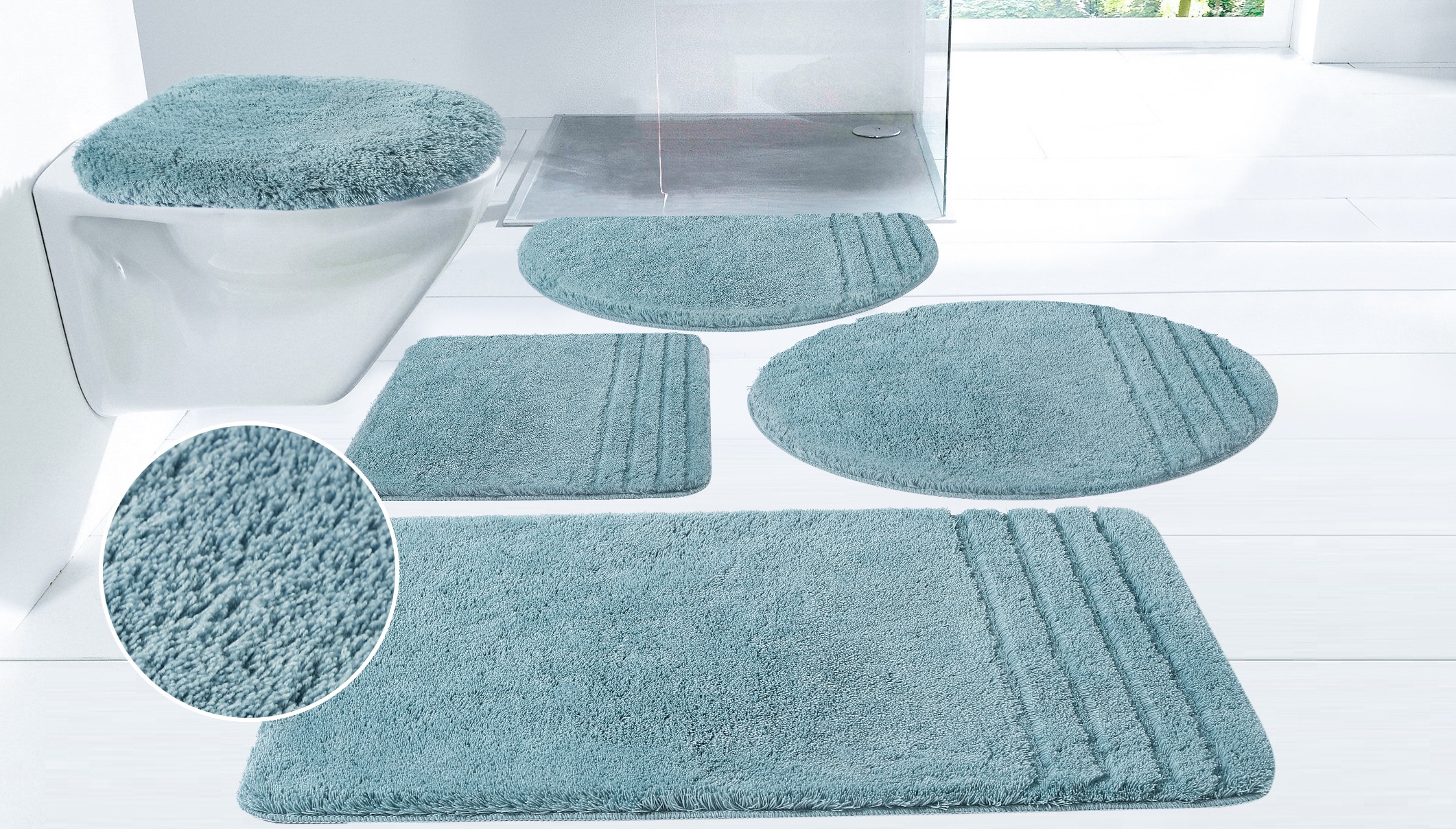 Möve Badematte "Loft, Badvorleger, Badezimmer Teppich" Höhe 30 mm rutschhemmend beschichtet fußbodenheizungsgeeignet  schnell trocknend  strapazierfähig Badteppich, Badematten auch als 2 teiliges Set & rund