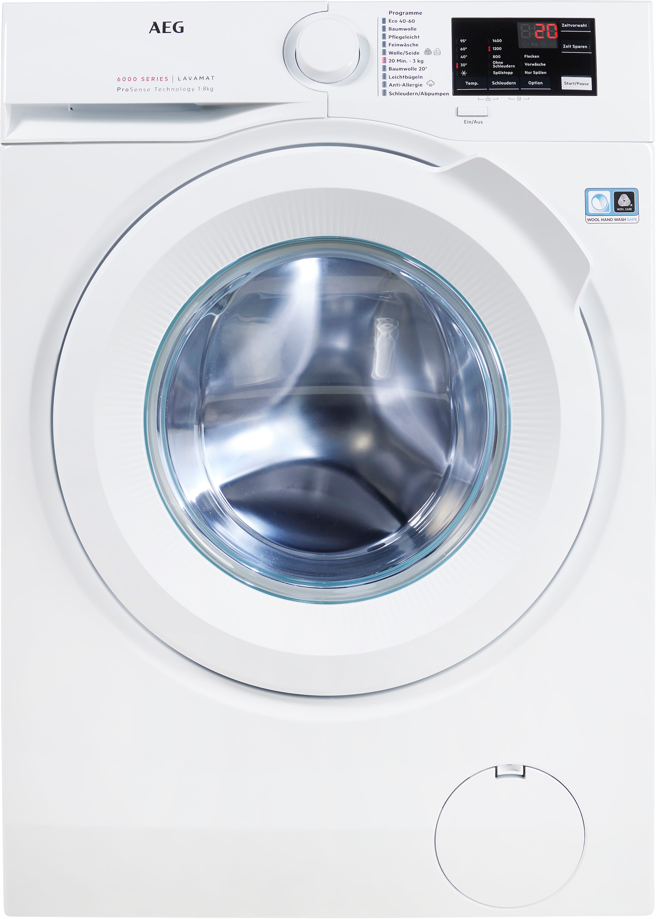 AEG Waschmaschine, 8 1400 mit Programm 6000, Serie Hygiene-/ 3 XXL U/min, kg, L6FB480FL, Garantie Jahren Dampf mit Anti-Allergie