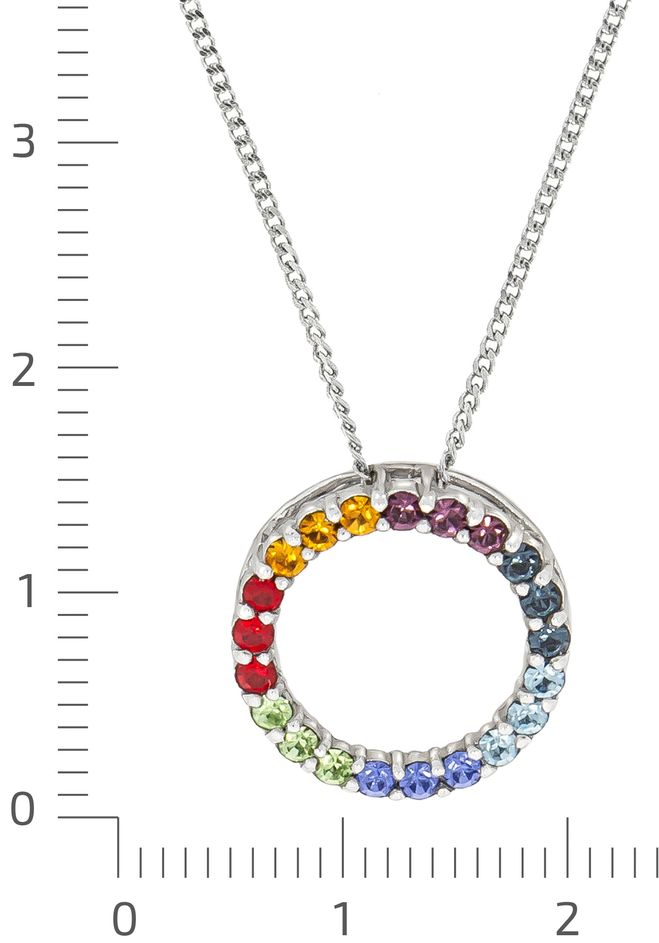 Anhänger Regenbogenfarben, Kristallsteinen bequem Firetti mit mit Kette »Kreis bestellen & glänzend«,