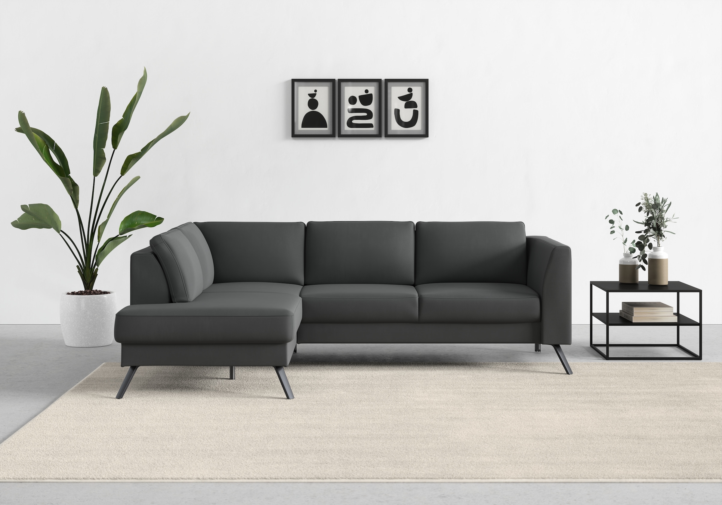 sit&more Ecksofa »Lindholm L-Form« mit Sitztiefenverstellung und Federkern