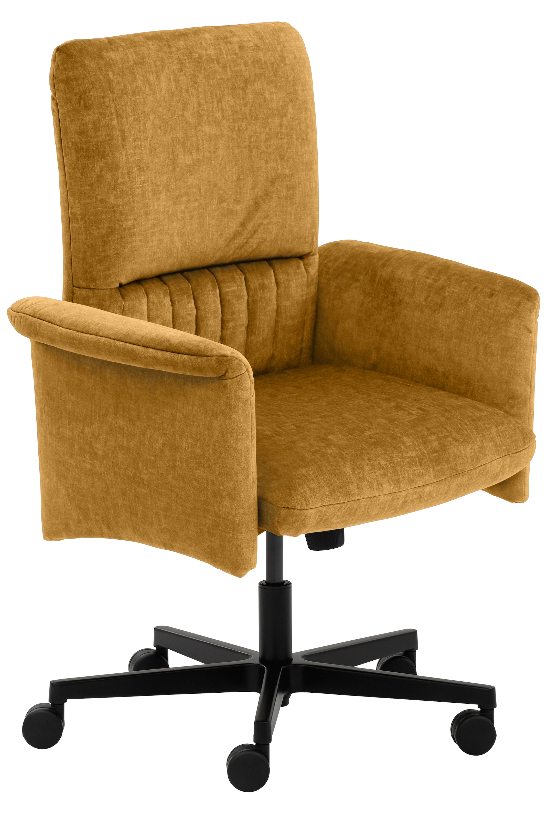 Mayer Sitzmöbel, Drehstuhl »myCOSYWORXX Homeoffice Sessel« () 1 Stk.besonders bequem gepolstert, Senf + Schwarz, Stoff, B/H/T: 71 cm x 97 cm x 64 cm, 