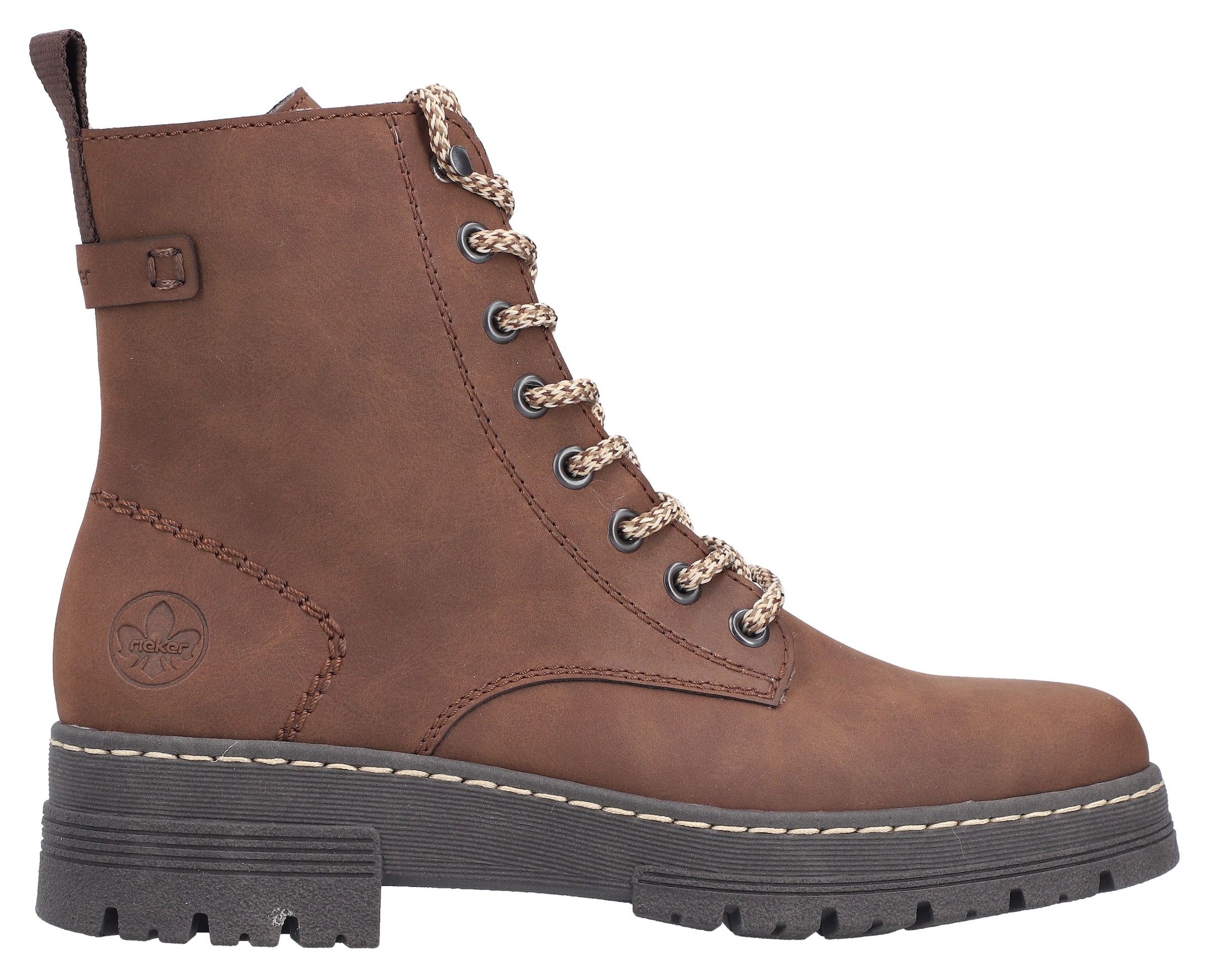 Rieker Schnürstiefelette  Schnürboots, Plateauboots, Profilsohle, mit Innenreißverschluss