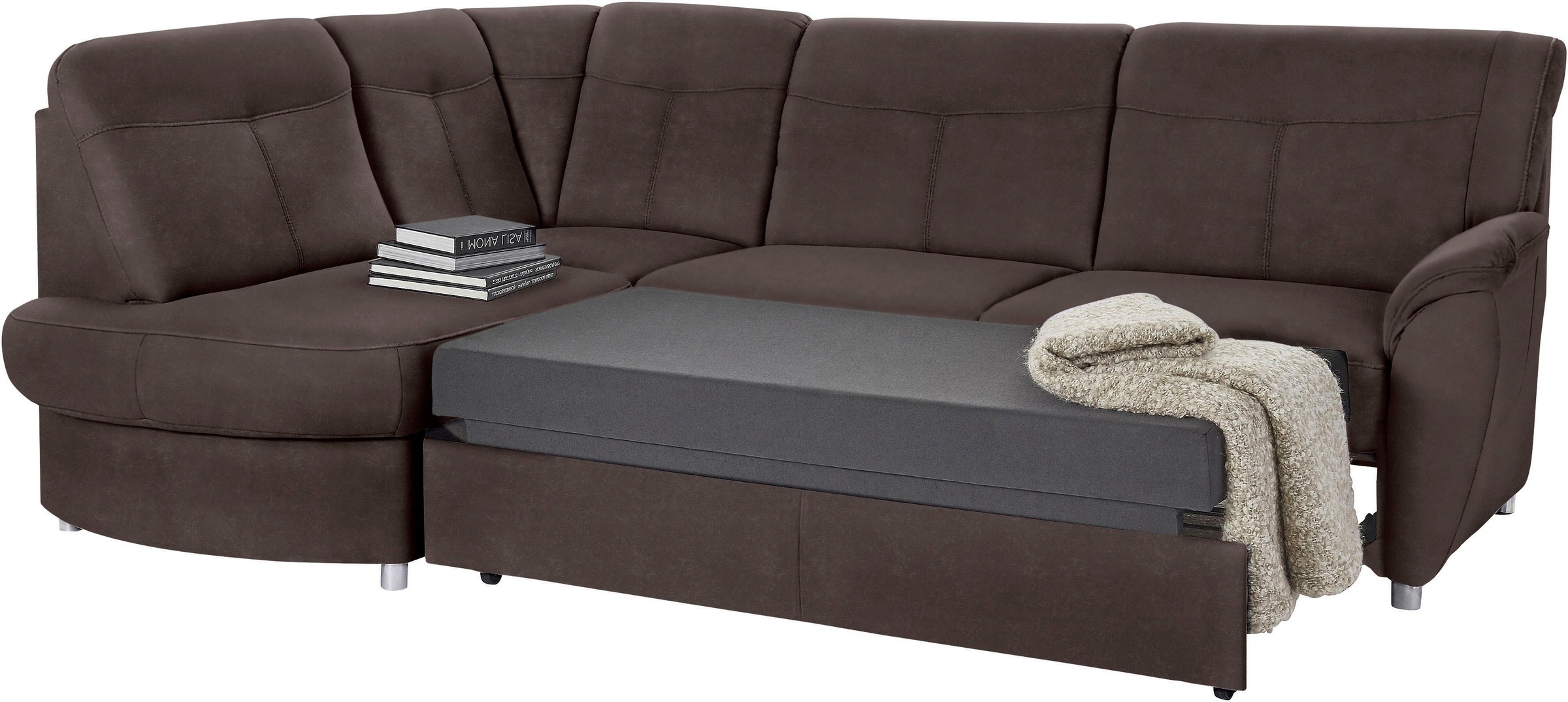 sit&more Ecksofa »Sonoma L-Form«, wahlweise mit Bettfunktion und Bettkasten