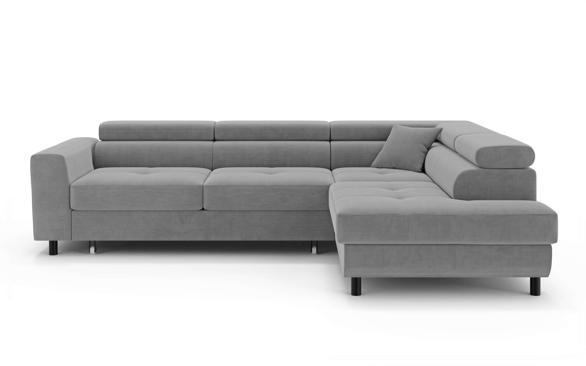 OTTO home Ecksofa »AADEN Schlafsofa mit verstellbaren Kopfstützen, B/T/H: 254/199/90 cm« mit Bettfunktion und Bettkasten, Ottomane rechts/links bestellbar