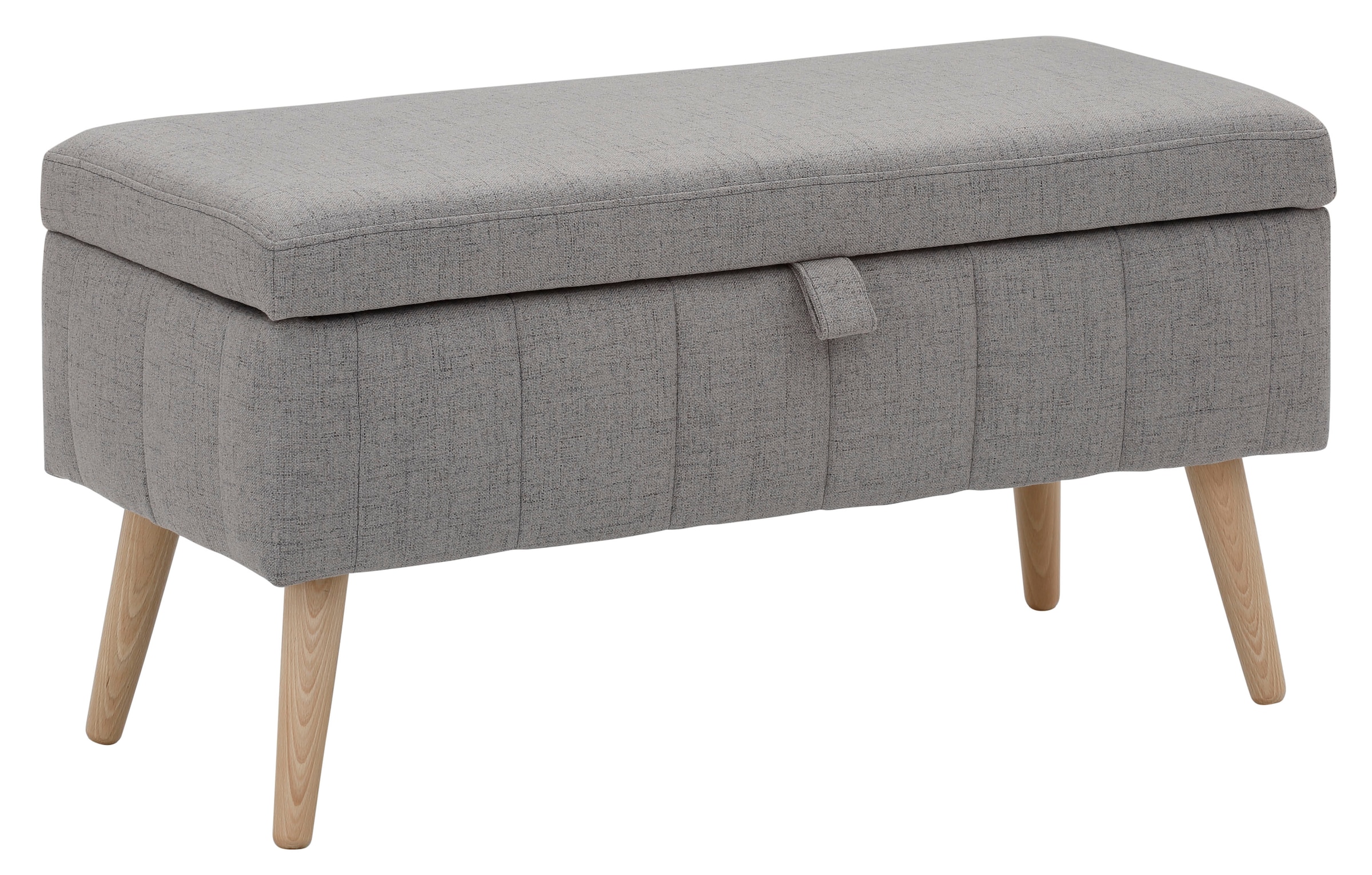 OTTO home Truhenbank »AMIRA Sitzbank mit Stauraum, Maße B/T/H: 81/36/43 cm« mit Staufach, in 3 Bezugsqualitäten mit feiner Steppung