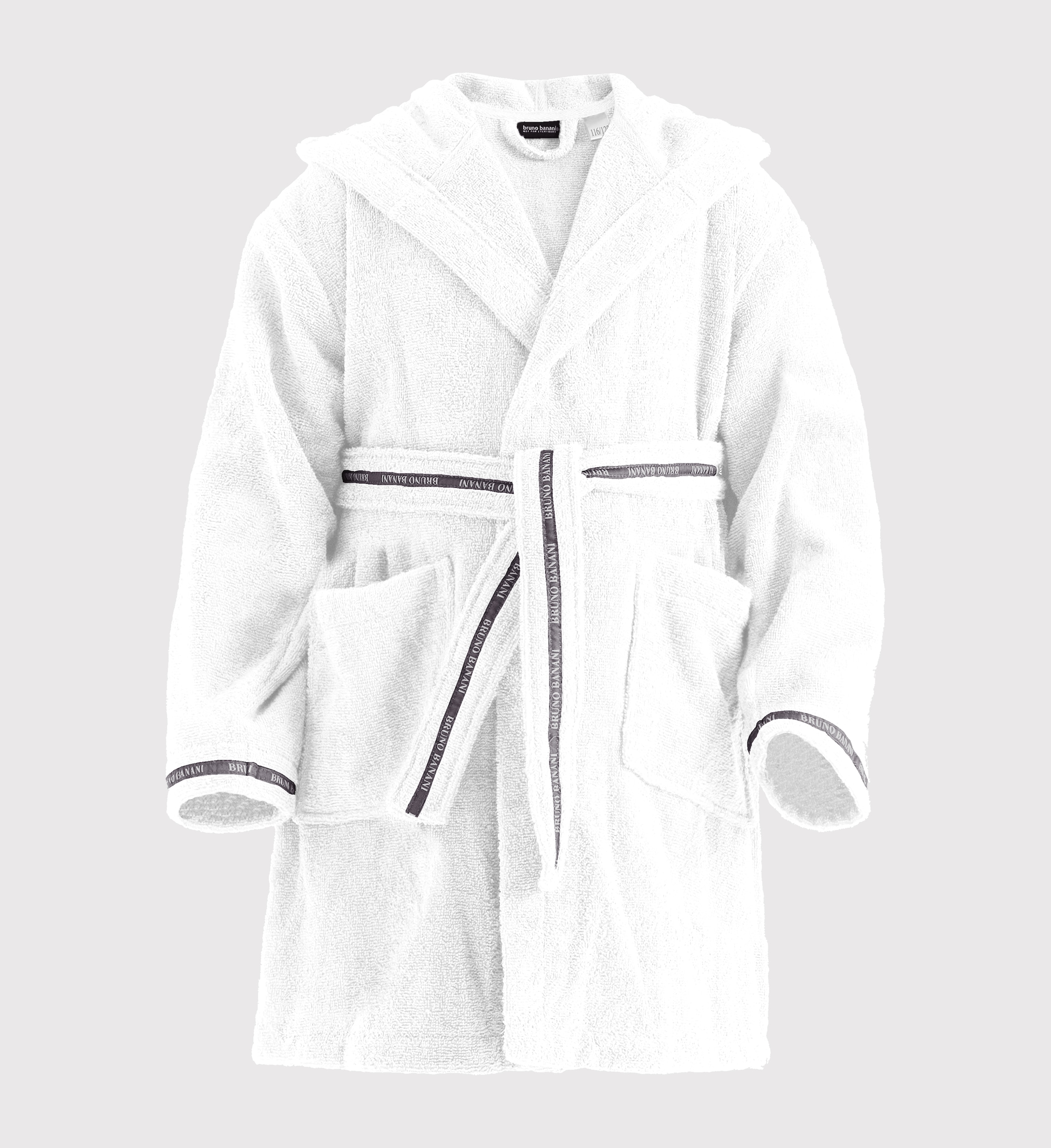 Bruno Banani Kinderbademantel »Danny, Ideal für Zuhause, Schwimmbad oder im Urlaub« 1 Stk. tlg., mit Logostreifen, aus 100% Baumwolle