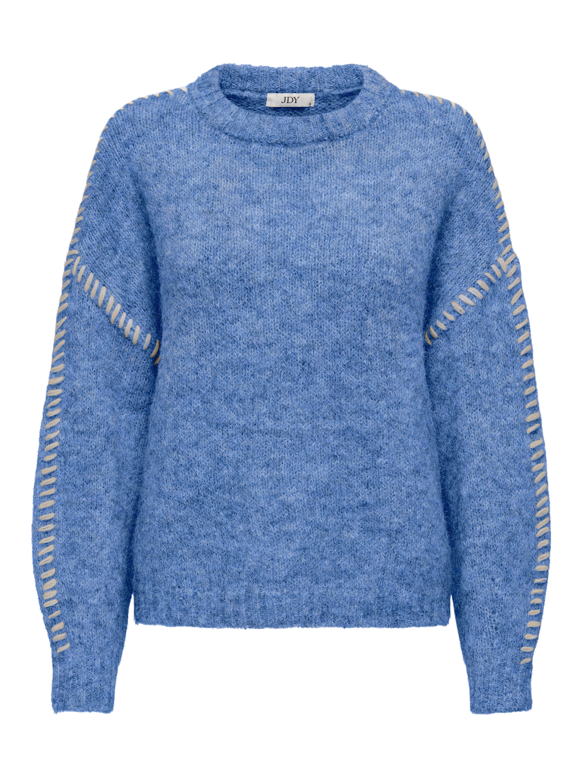 JDY Rundhalspullover »JDYZOEY LIFE L/S ON STITCH PULL KNT NOOS« mit dekorativen Ziernähten