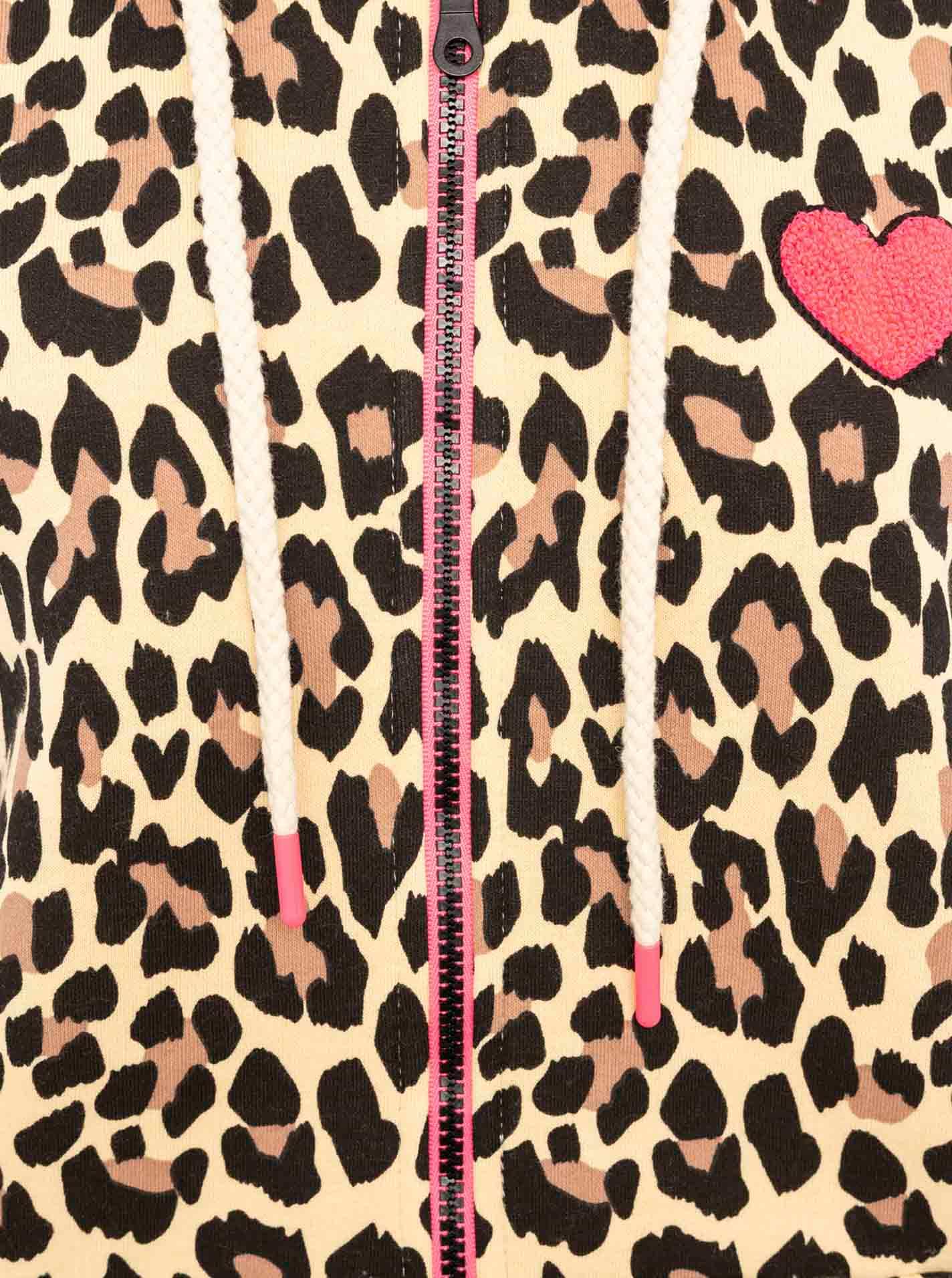 Zwillingsherz Kapuzensweatjacke »"Leo AOP"«, Langarm, Fronttaschen, Reißverschluss, Animal-Muster, modisch