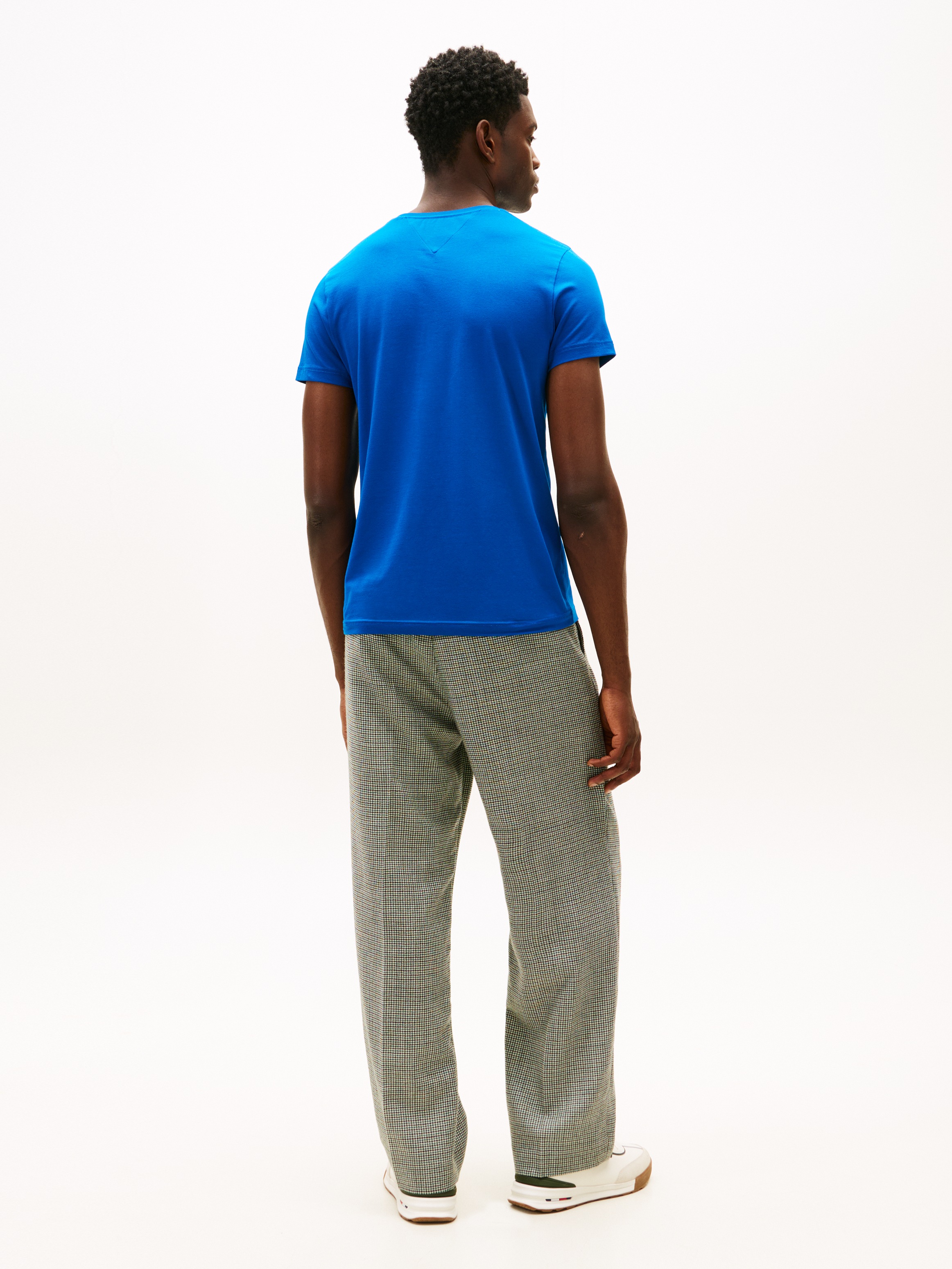 Tommy Hilfiger T-Shirt »STRETCH SLIM FIT TEE mit Rundhals und Logostickerei« unifarben, casual, slim fit, Baumwollmix, Rundhals