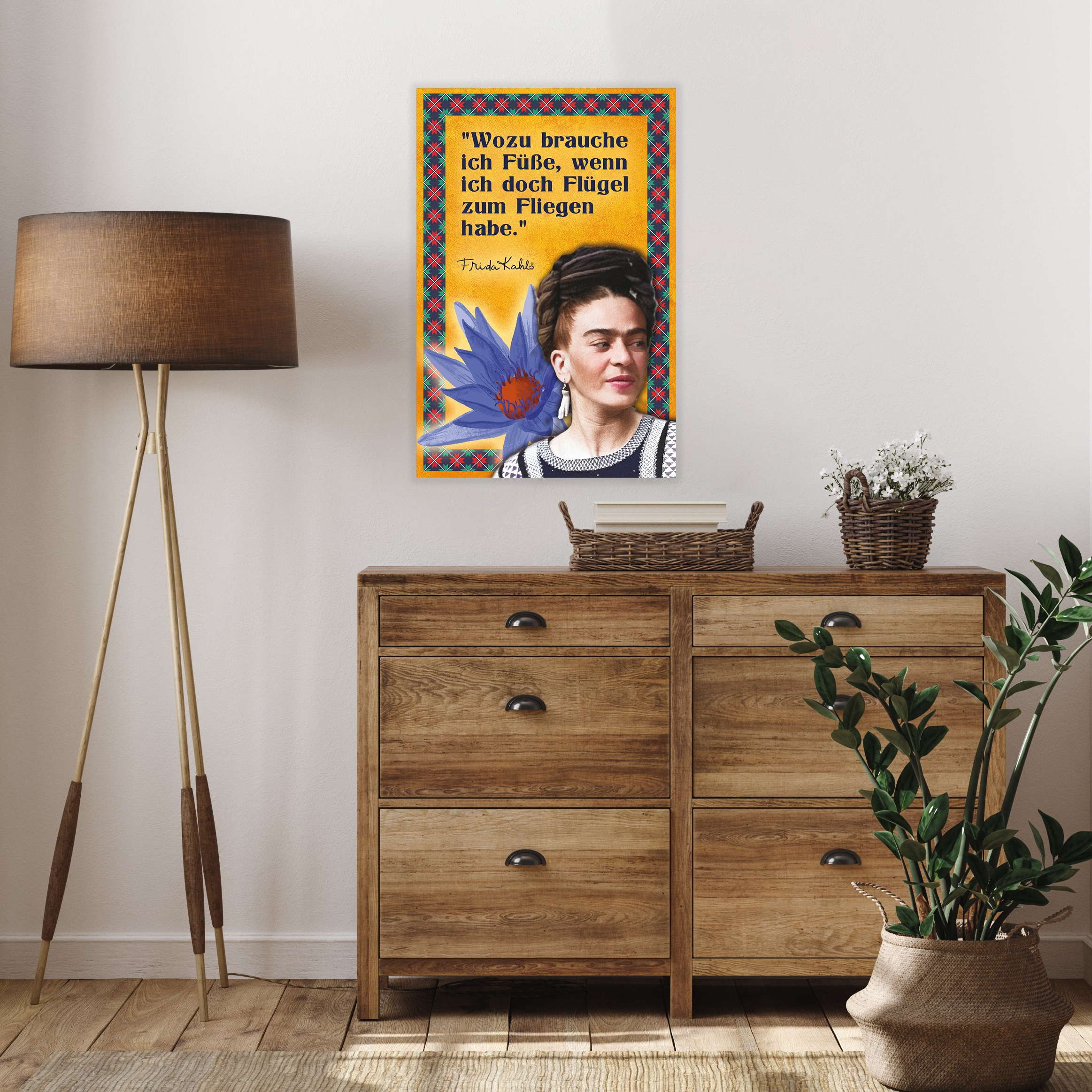 LuckyLinde Wanddekoobjekt »Frida Kahlo - Flügel«, (1 St.), Exklusive JANOSCH Kindermotive, Stahlschild