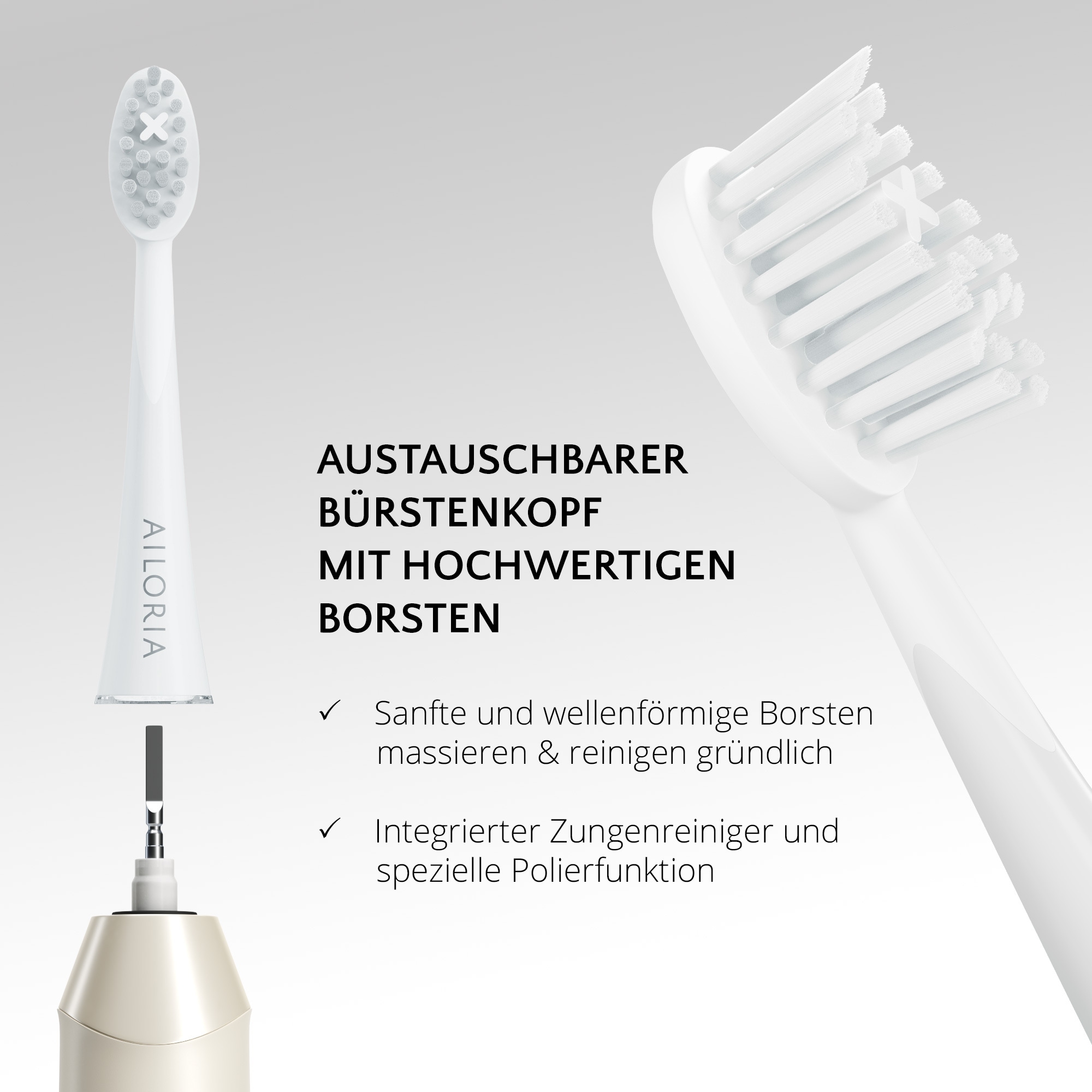 AILORIA Schallzahnbürste »USB-Schallzahnbürste SHINE BRIGHT SET«