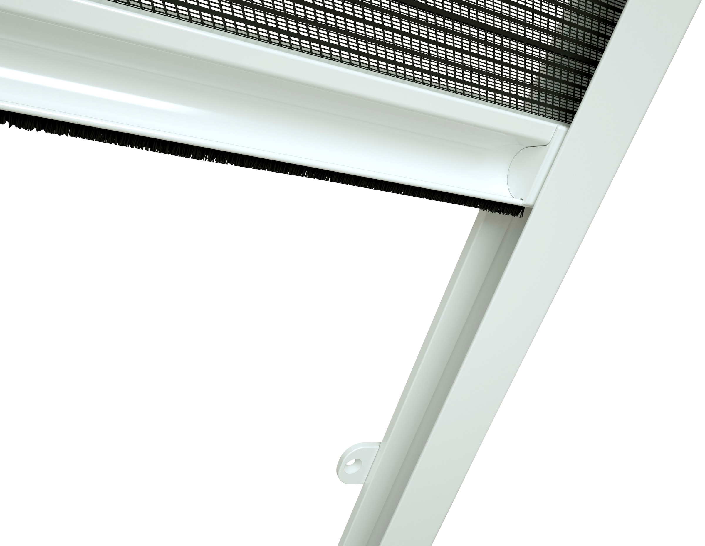 hecht international Insektenschutzrollo »für Dachfenster«, transparent, weiß/schwarz, BxH: 160x180 cm