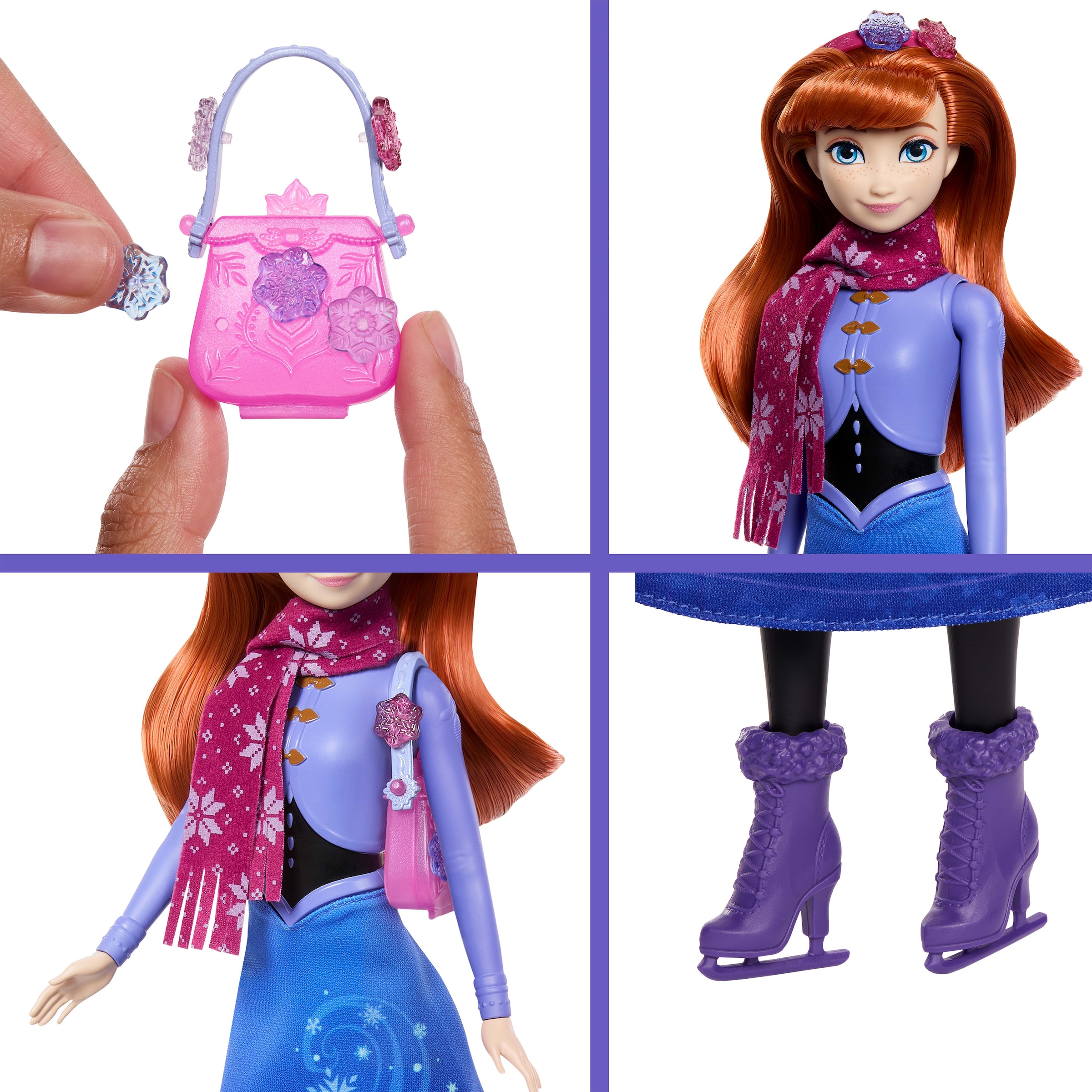 Mattel® Anziehpuppe »Disney Die Eiskönigin Jewel Reveal, Eisläuferin Anna«