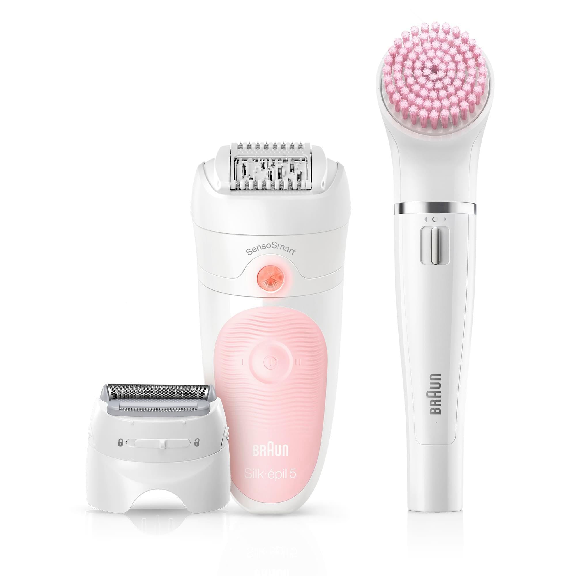 Braun Epilierer mit 3 Körper »Silk-épil St. & 4 Kabellose Garantie 5-895«, XXL Beauty-Set Jahren Aufsätze, Gesicht Deluxe Epilierer 6-in-1 für Wet&Dry Haarentfernung