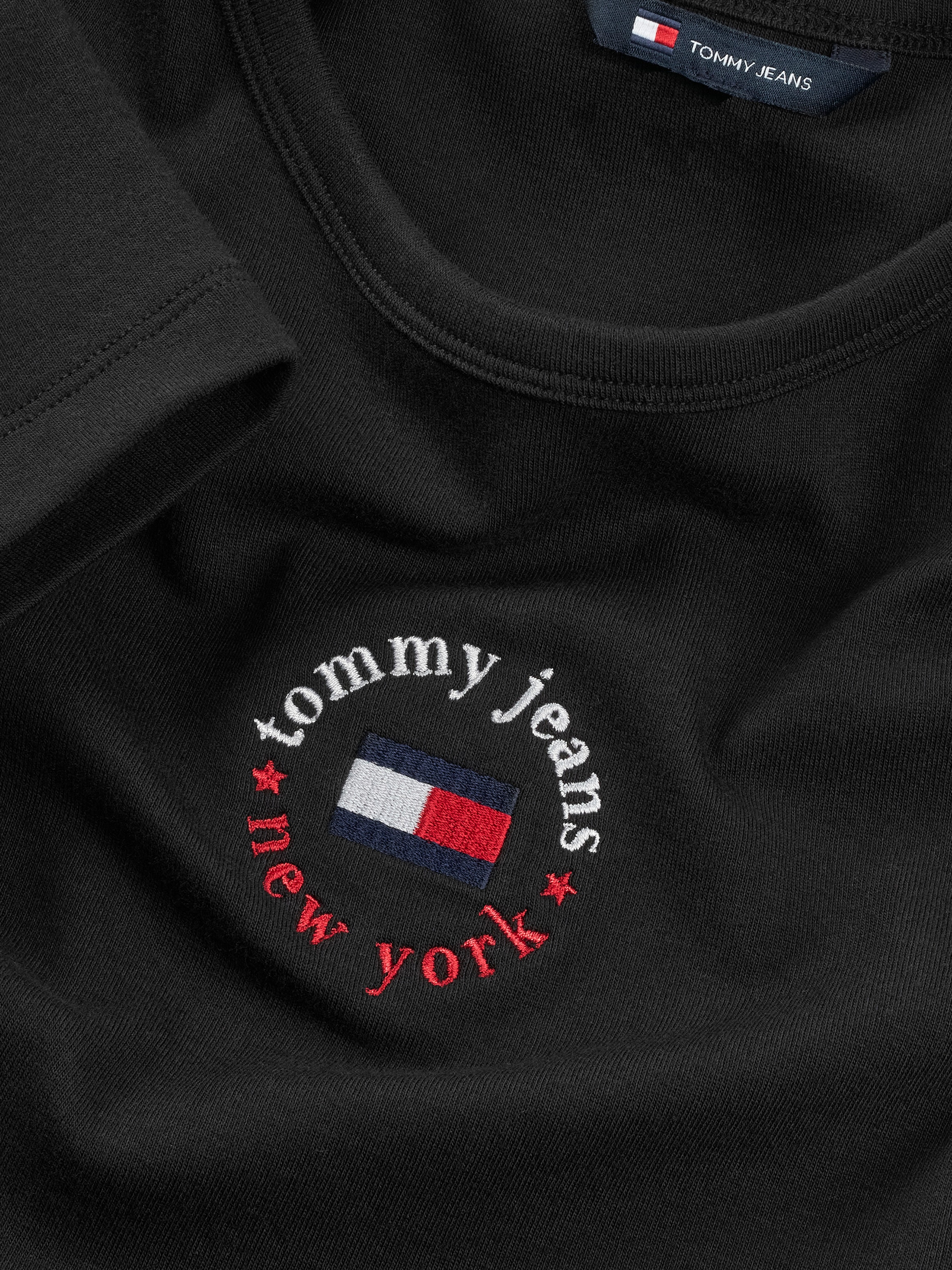 Tommy Jeans Jerseykleid »TJW BODYCON LOGO 2 DRESS«, mit Logostickerei, mit Kurzarm, in Midi-Länge
