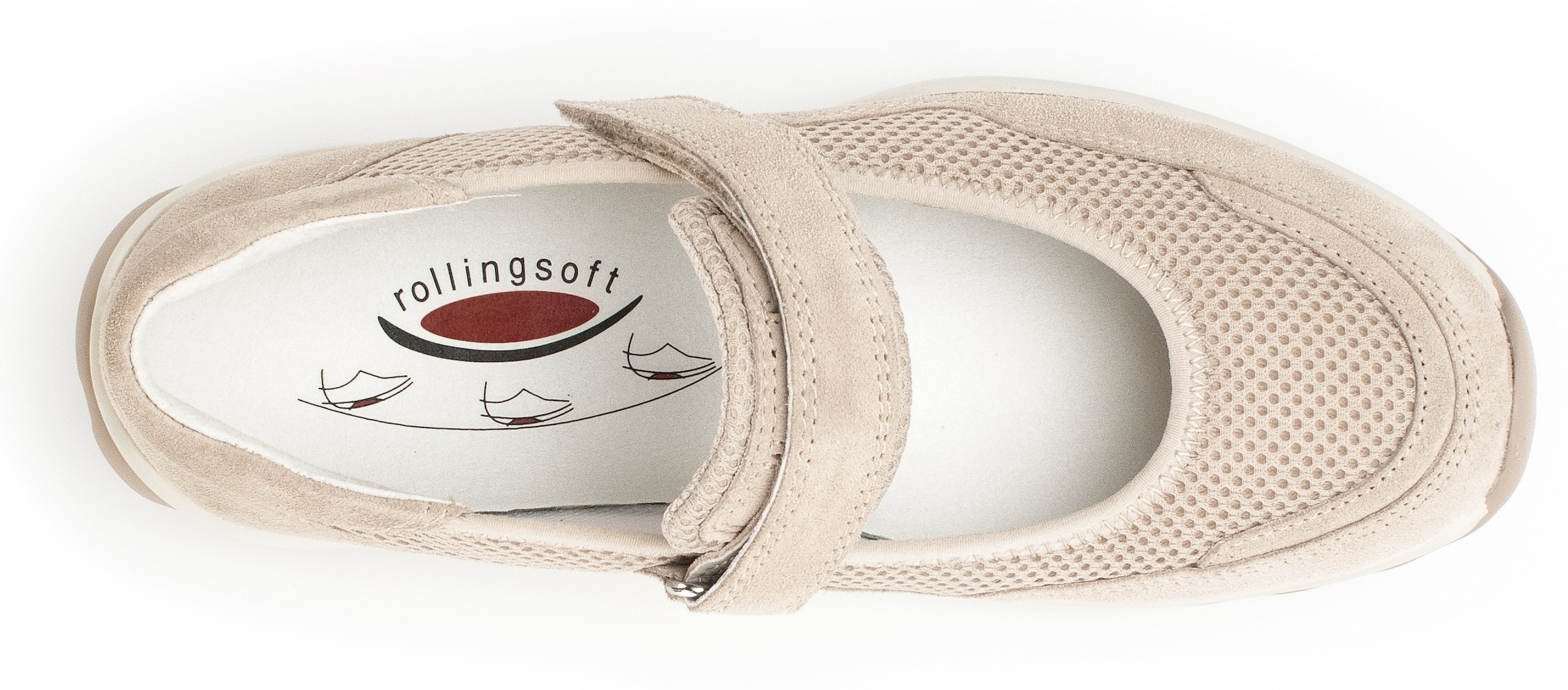 Gabor Rollingsoft Riemchenballerina, Klettschuh, Freizeitschuh, Komfortschuh mit Klettverschluss