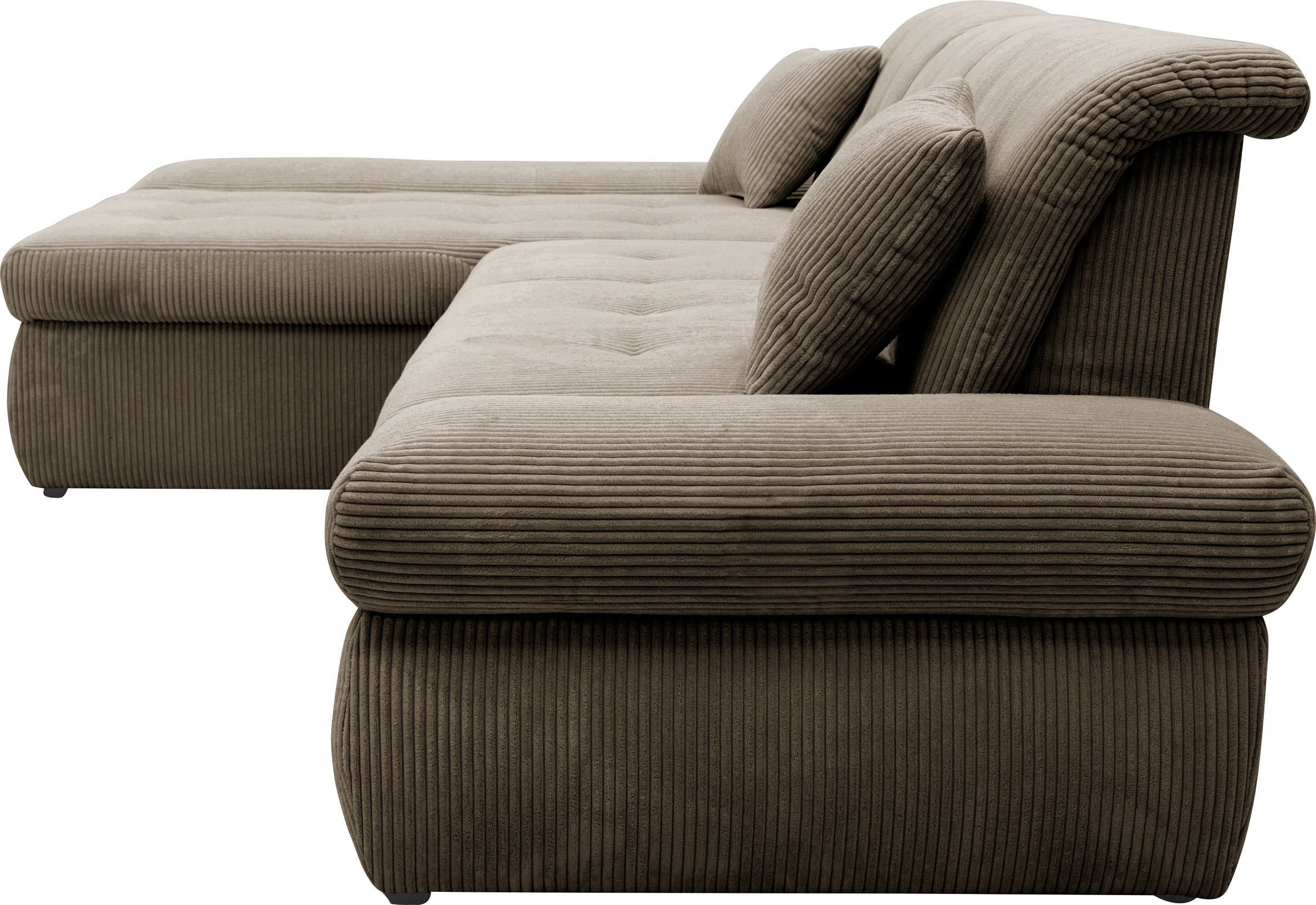 DOMO collection Ecksofa »Moric Luxus - B/T/H 300/172/80 cm, XXL-Format«, L-Form, 140kg Belastung/Sitz, in Cord, Chenille, Kunstleder