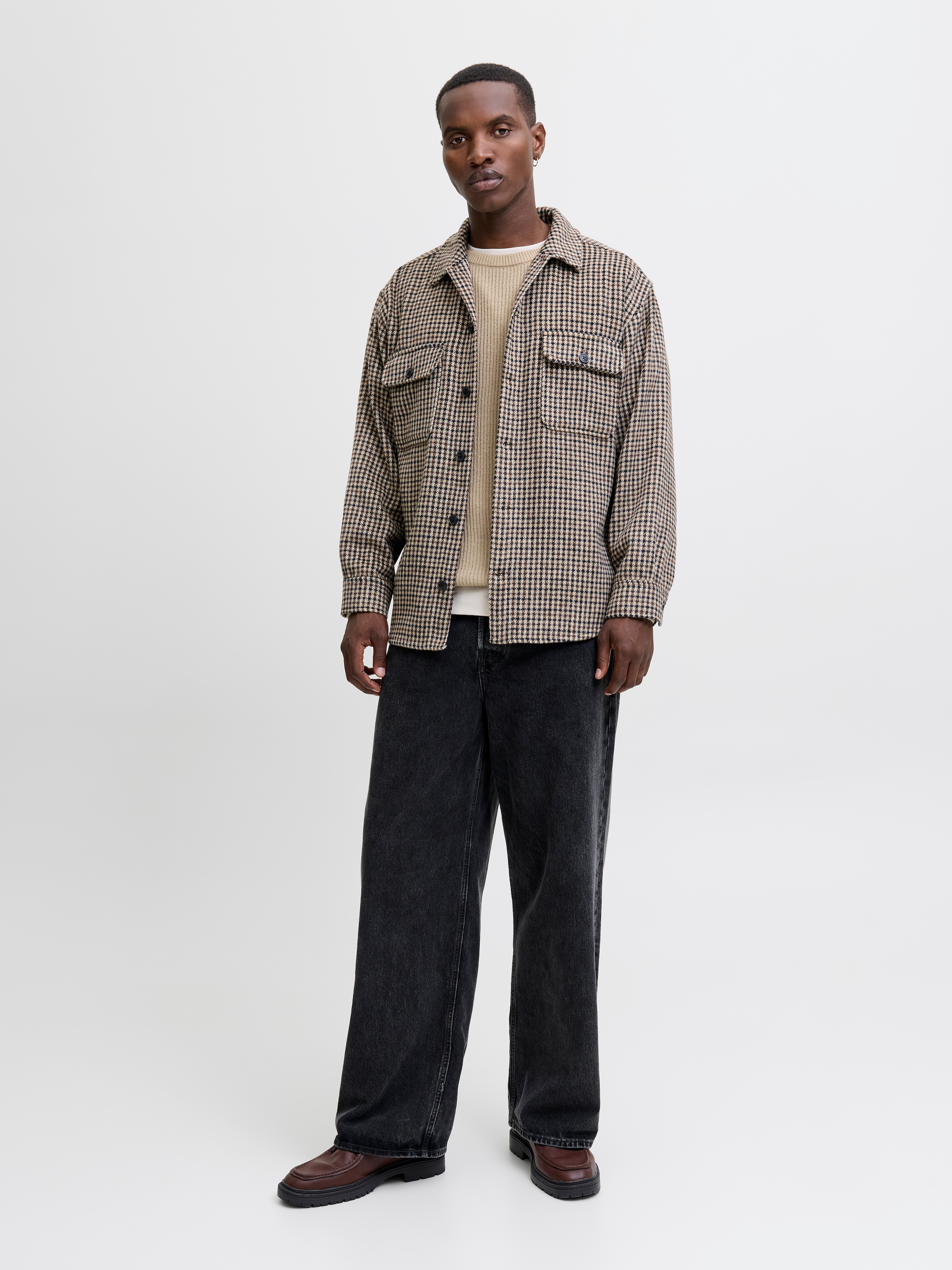 Jack & Jones Rundhalspullover »JJPANNEL KNIT CREW NECK AW25«