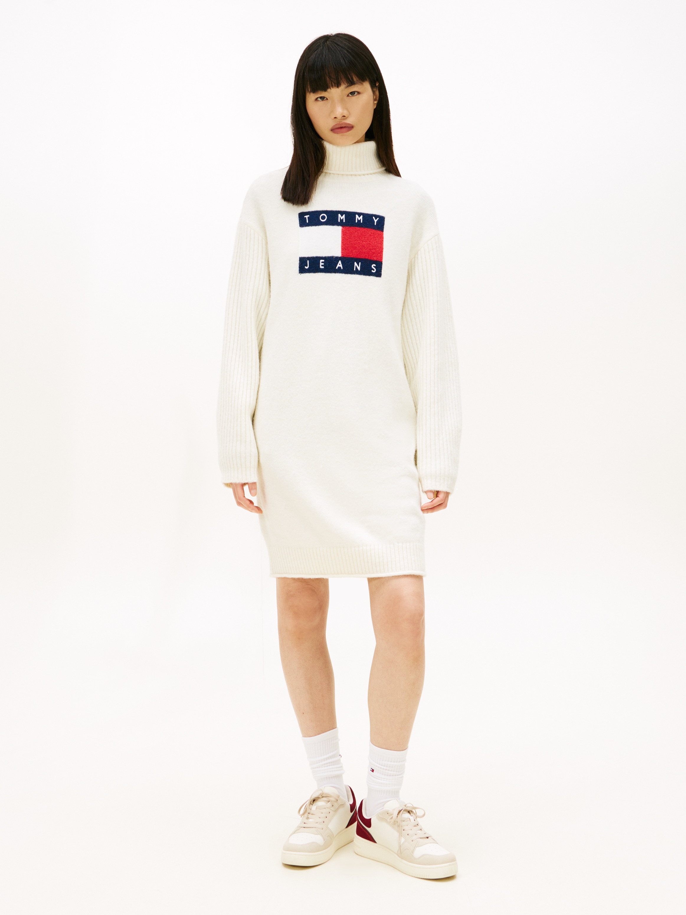 Tommy Jeans Strickkleid »TJW TURTLENECK FLAG DRESS EXT«