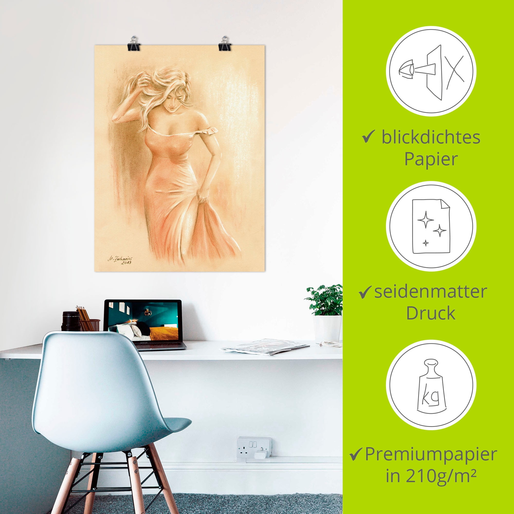 Artland Wandbild »Kurviges Model«, Erotische Bilder, (1 St.), als Leinwandbild, Poster in verschied. Größen