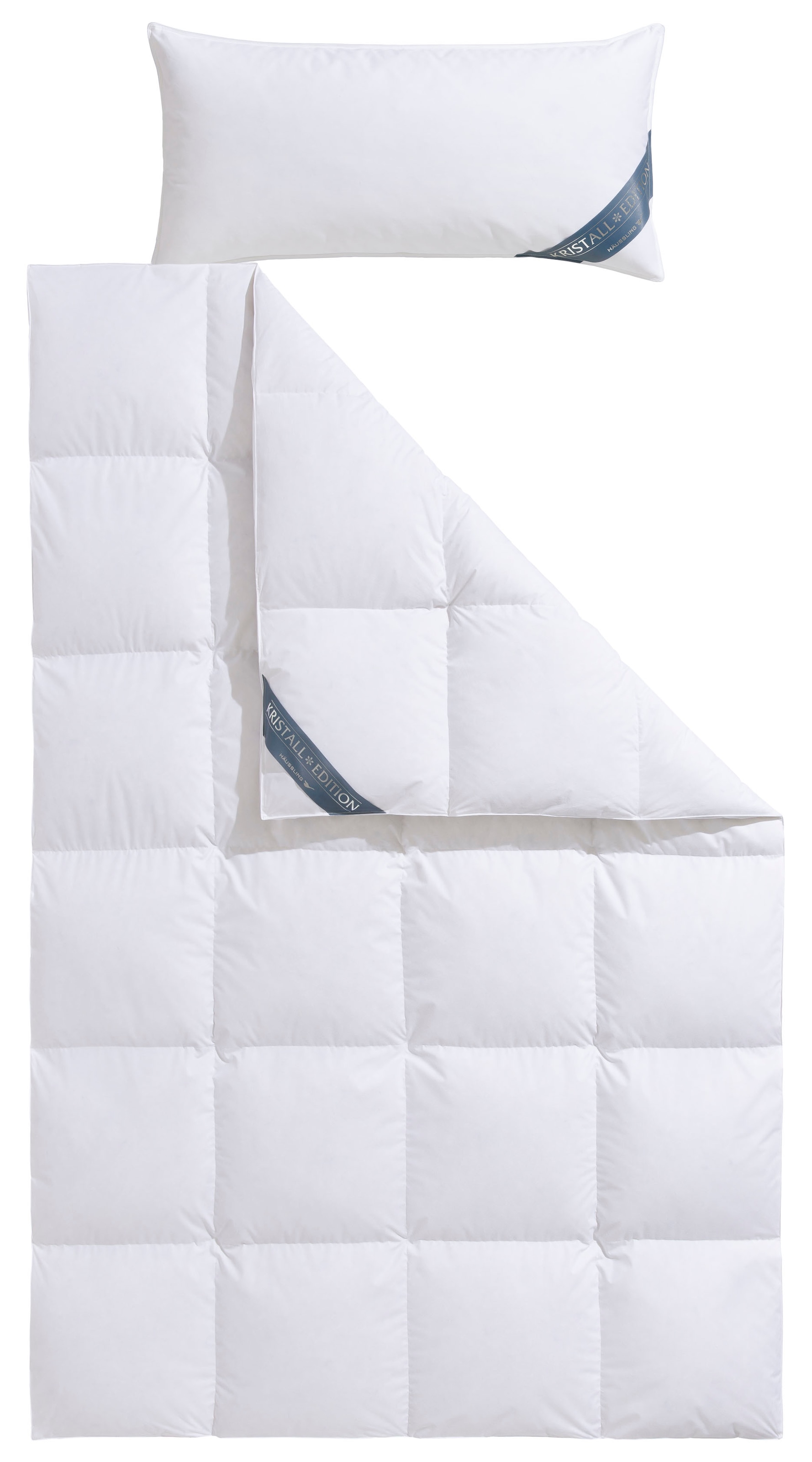 Haeussling Daunenbettdecke + Kopfkissen »Kristall Edition«, (Spar-Set), Spar-Set in verschiedenen Wärmeklasssen