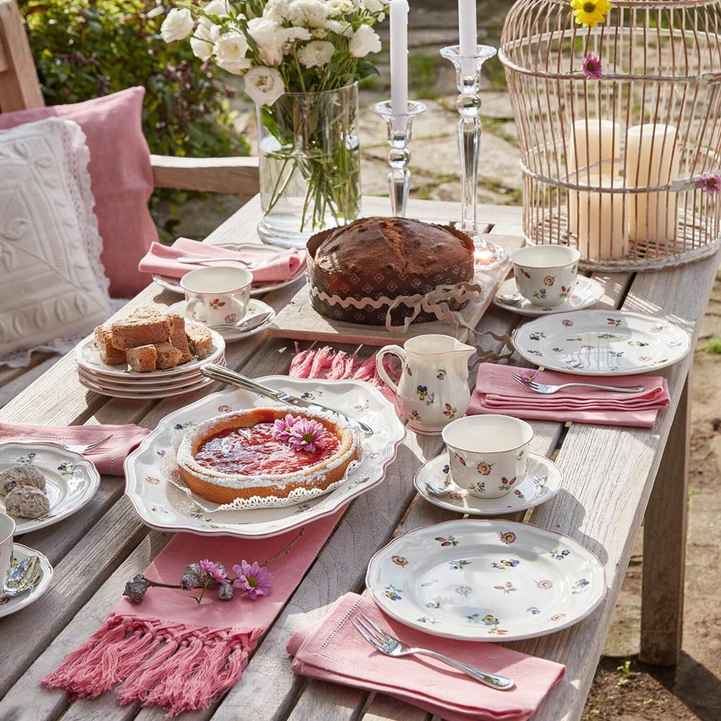 Villeroy & Boch Frühstücksteller »Frühstücksteller Petite Fleur ø 20,7 cm 6er Set weiß« Spülmaschinengeeignet, Mikrowellengeeignet
