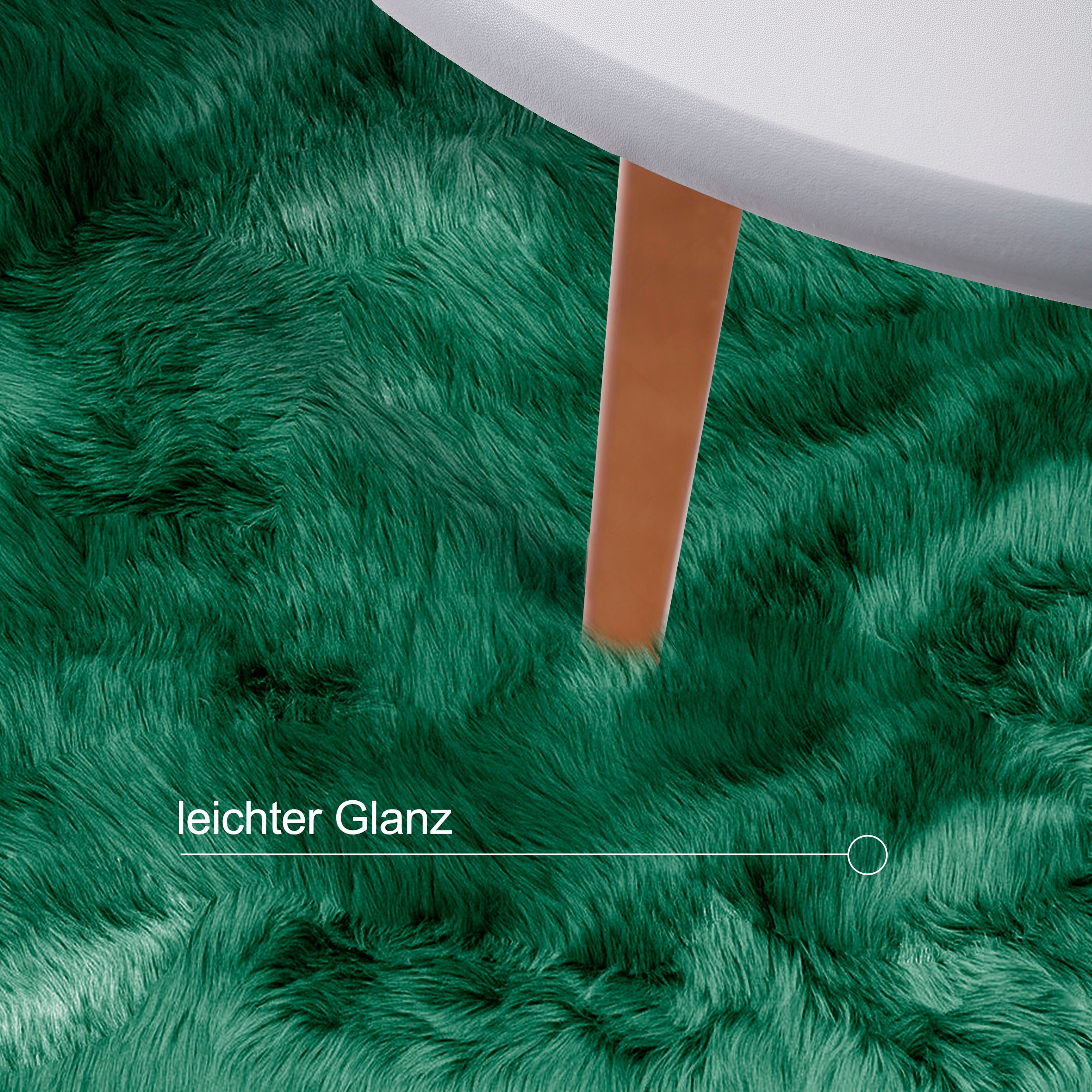 Home affaire Fellteppich »Valeria«, fellförmig, 60 mm Höhe, Kunstfell Teppich rund, besonders weich und flauschig, fußbodenheizungsgeeignet, pflegeleicht, ideale Teppiche für Wohnzimmer, Schlafzimmer und Esszimmer