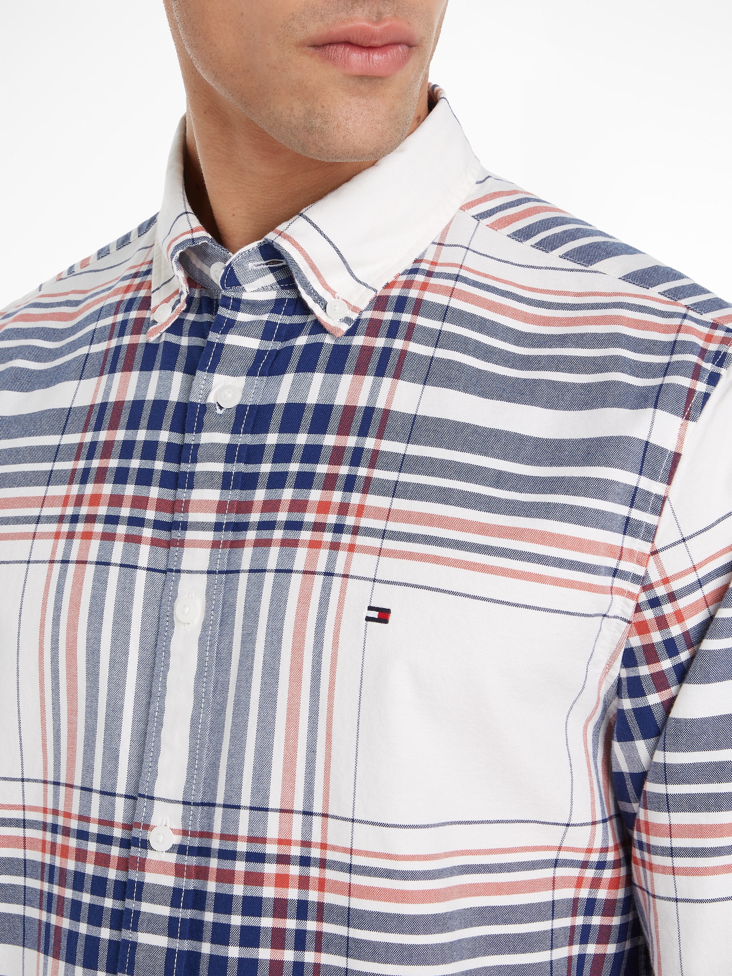 Tommy Hilfiger Langarmhemd »XL OXFORD CHECK RF SHIRT«, mit großem Karomuster
