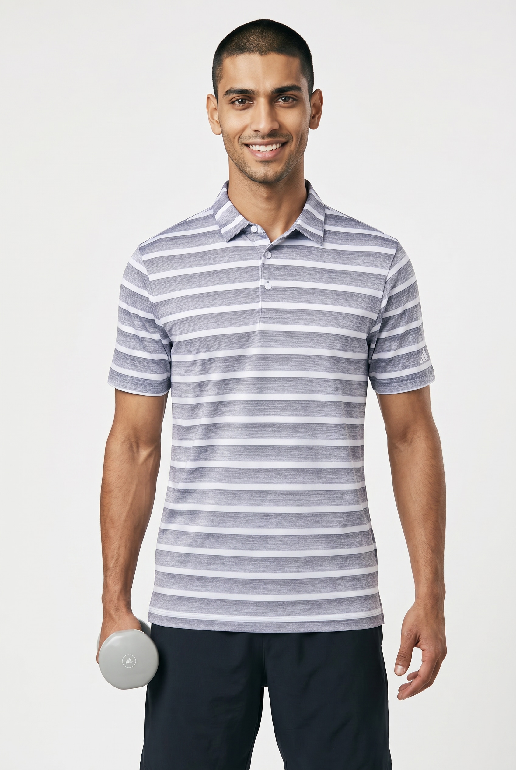 adidas Performance Poloshirt »TWO-COLOR STRIPED« klassischer Stil, mit Allover-Print, aus Pikeematerial