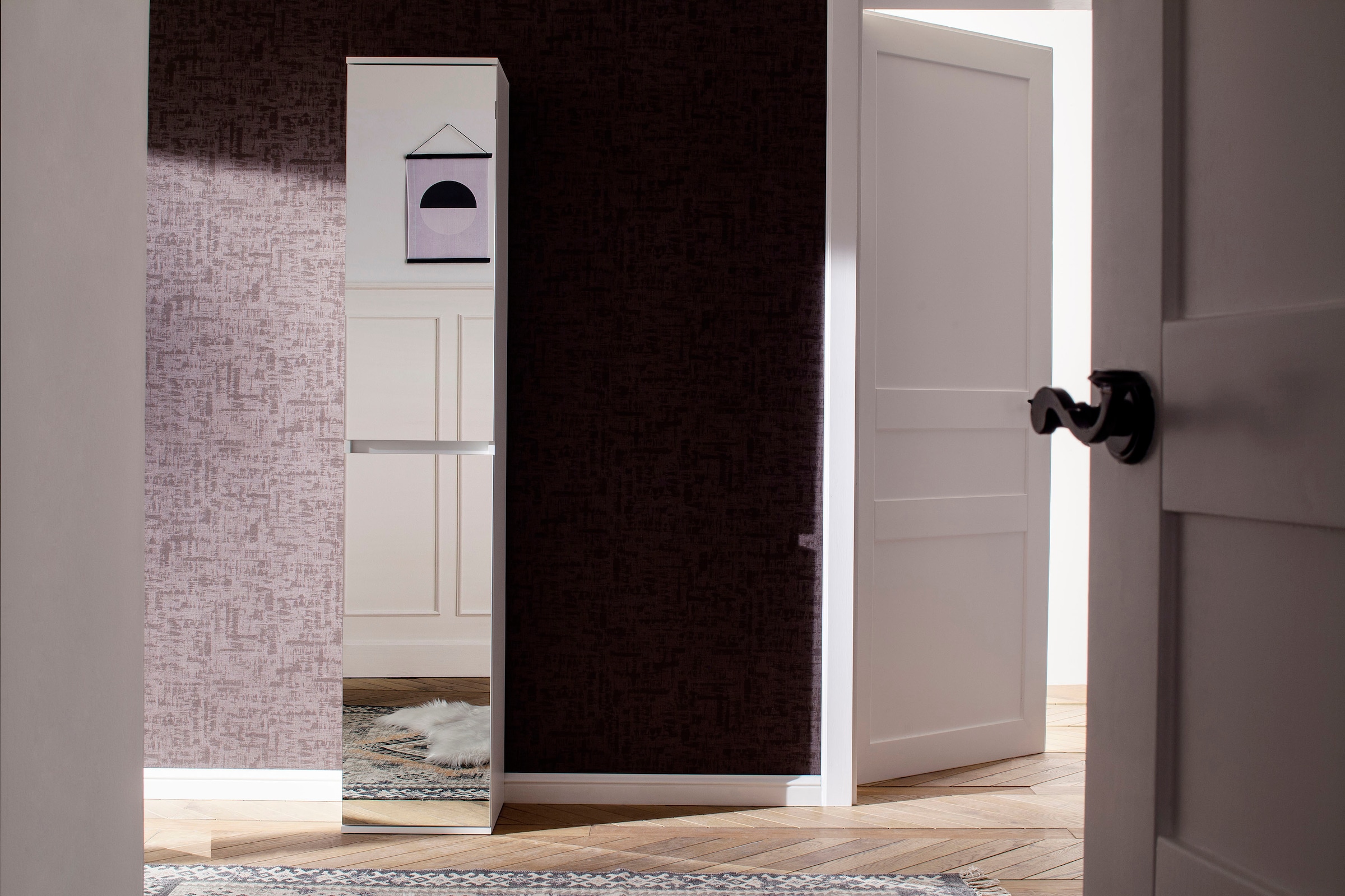Home affaire Garderobenschrank »Malcesine« Garderobenschrank mit 2 Türen - (B/T/H) 37/34/191 cm