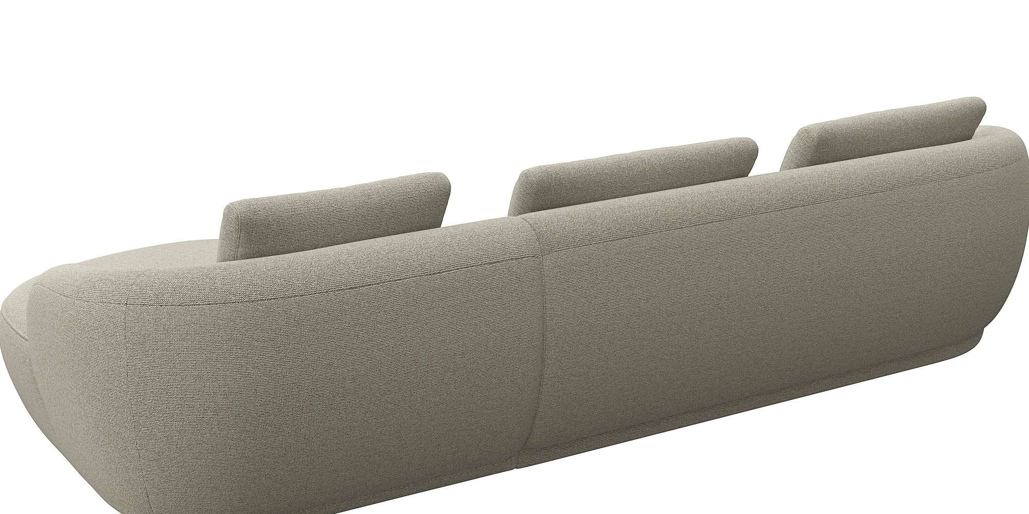 FLEXLUX Wohnlandschaft »Torino, rund, L-Form, Sofa-Ecke mit Recamiere, Longchair-Sofa« Modernes, organisches Sofa-Design, Kaltschaum, Wellenunterfederung