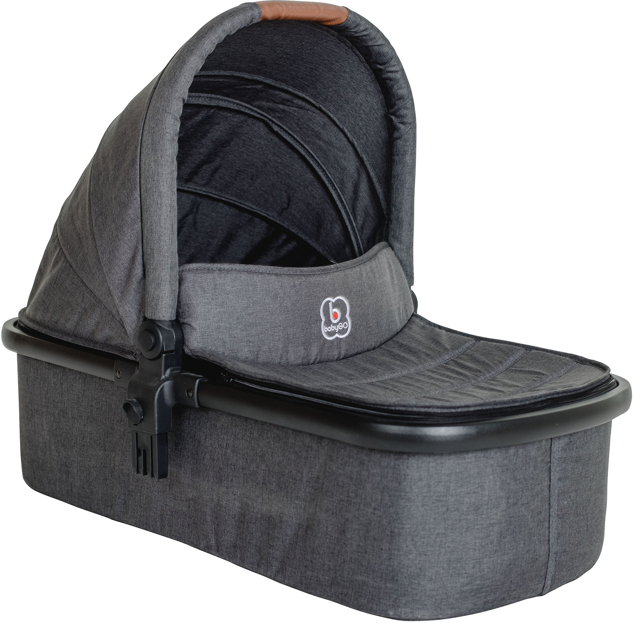 BabyGo Kombi-Kinderwagen »Simplex AIR 3in1, Grey melange«, 15 kg, inkl. Babywanne + Matratze, Sportaufsatz, Babyschale & Wickeltasche
