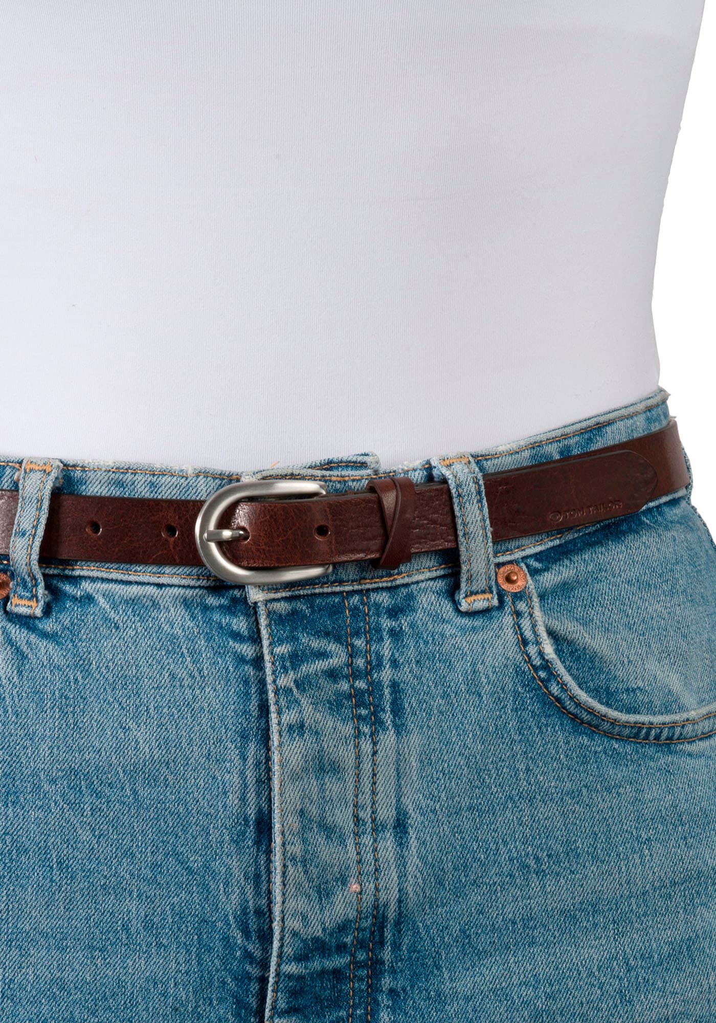 TOM TAILOR Ledergürtel »TTNELLY«, 2 cm breiter Damengürtel, modisch vielseitig