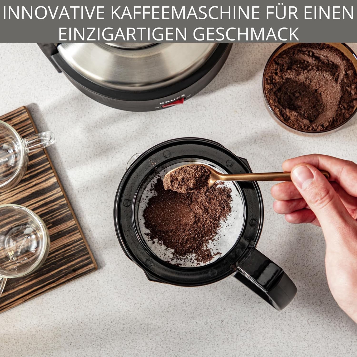 Krups Filterkaffeemaschine »KM4689   T8« 1 l Kaffeekanne Permanentfilter mit Druckbrühsystem