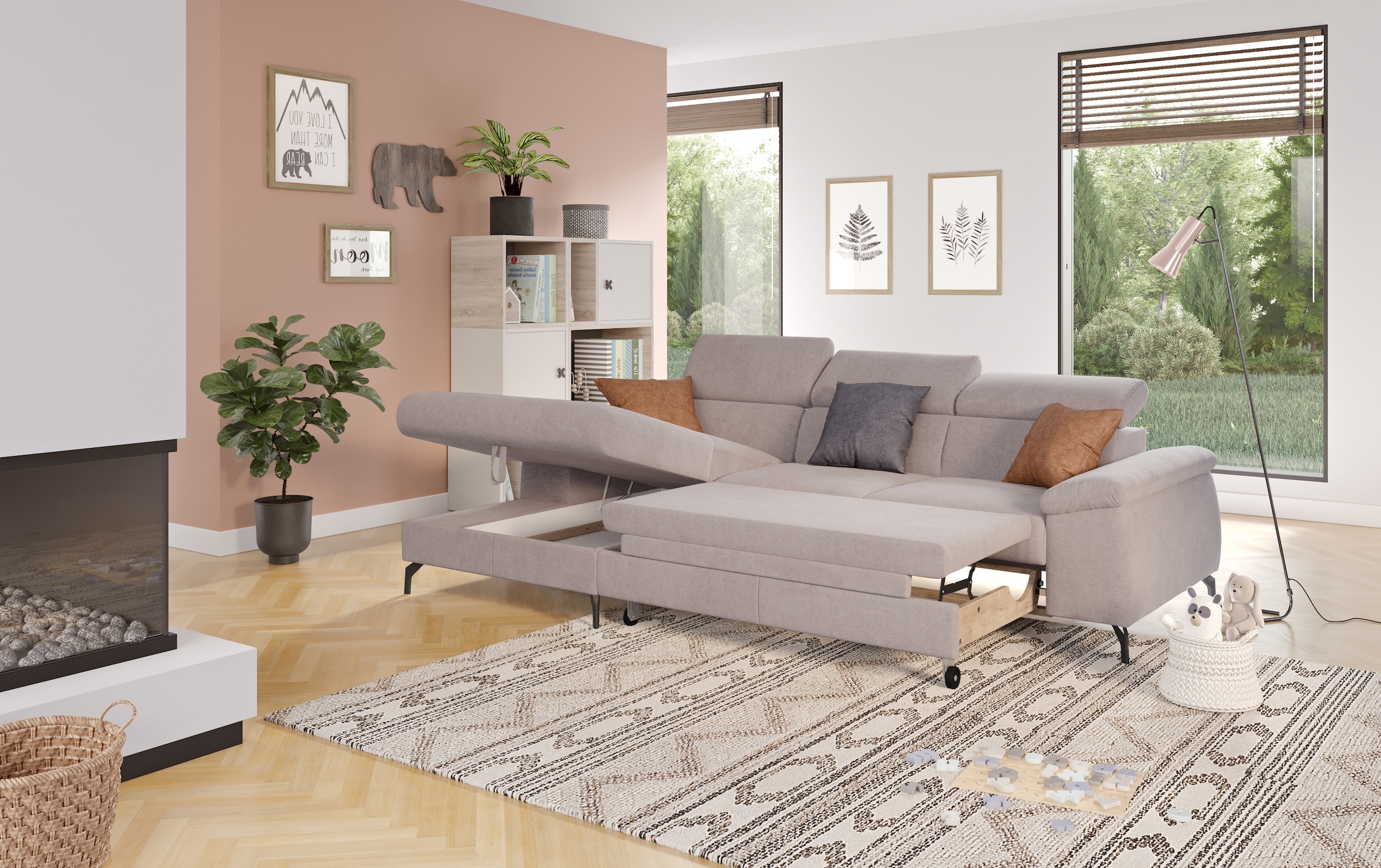 COTTA Ecksofa »Kitty L-Form«, inkl. Kopfteilverstellung, optional mit Bettfunktion u. Bettkasten