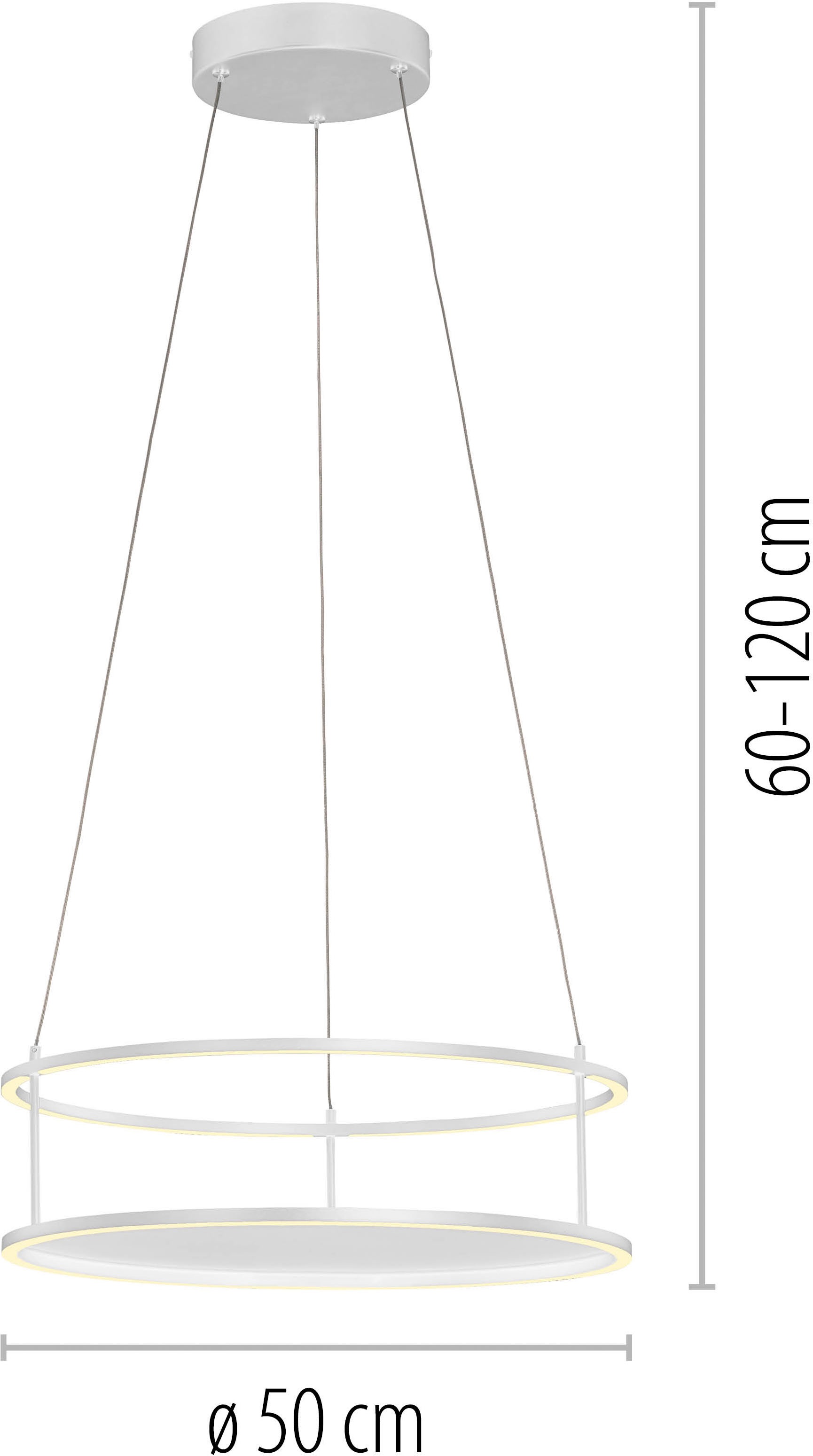 Paul Neuhaus LED Pendelleuchte »CONNI« LED-Board 1 Stk. Warmweiß Touchdimmer, separat schaltbar, Memoryfunktion, Deko-Ablagefläche