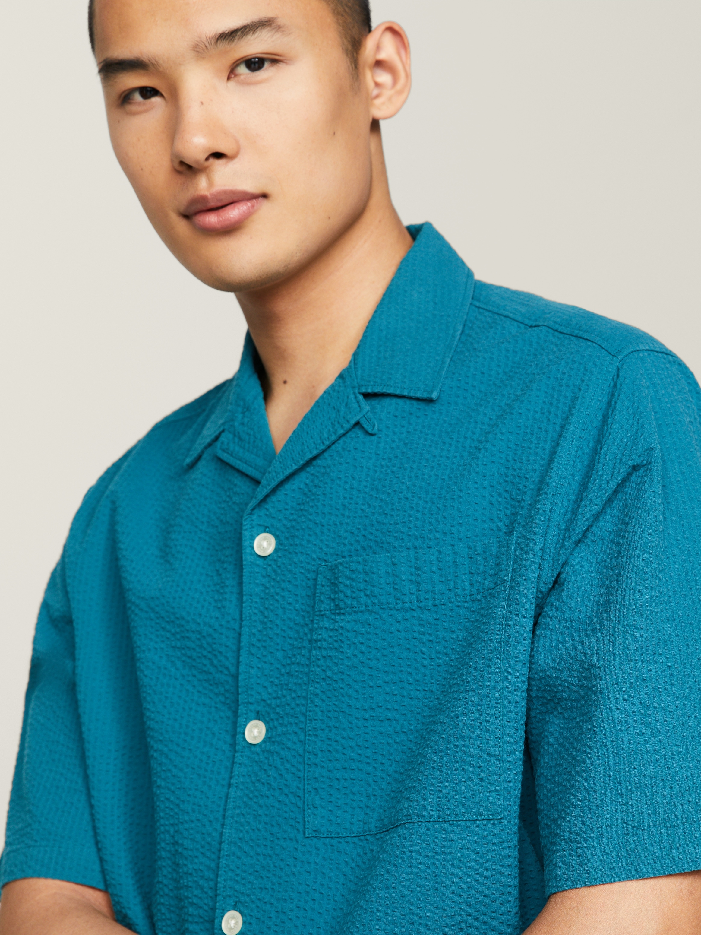 Tommy Jeans Kurzarmhemd »TJM RLX SEERSUCKER CAMP SHIRT«