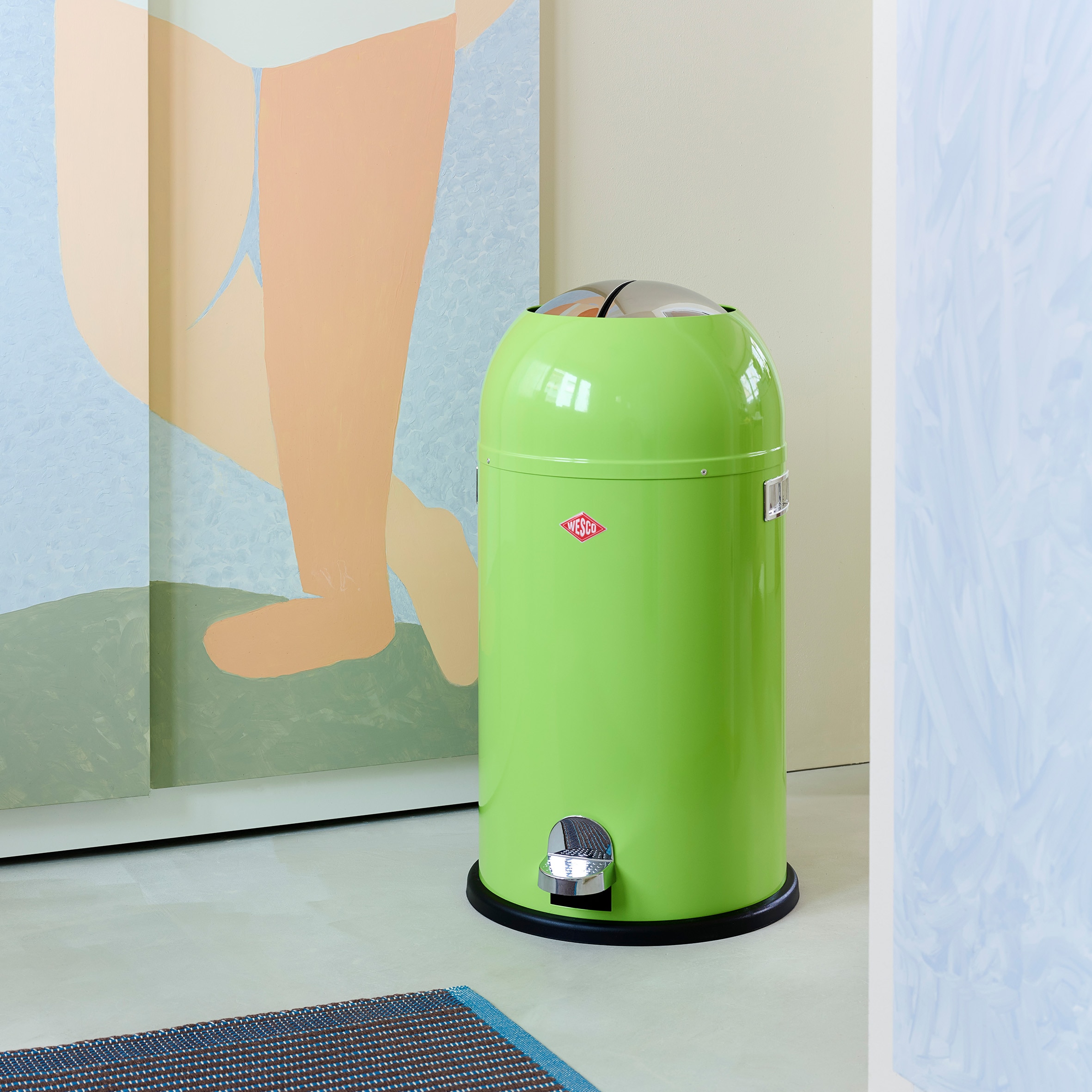 WESCO Mülleimer »Kickmaster Abfallsammler mit Dämpfer« 1 Behälter mit Metalleinsatz, Fußtritt, Klappe, Griff und Bodenring