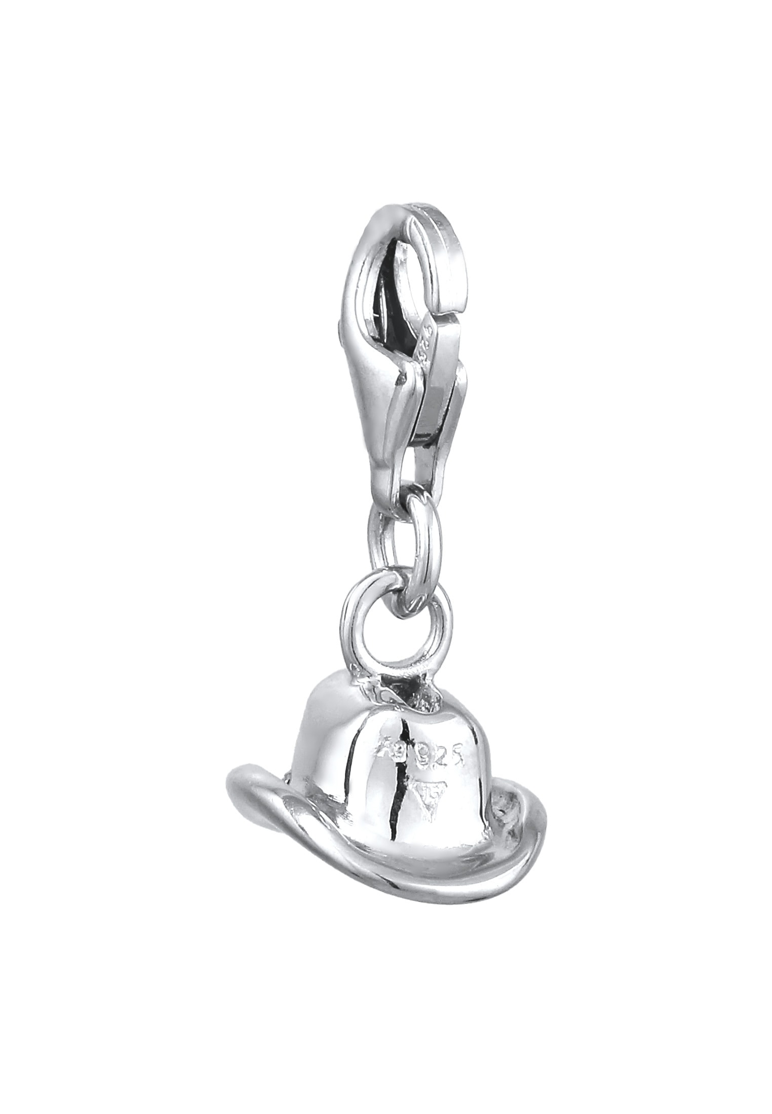 Elli Charm-Einhänger »Charm Cowboy Hut Glas Kristalle Weiß 925 Sterling Silber«