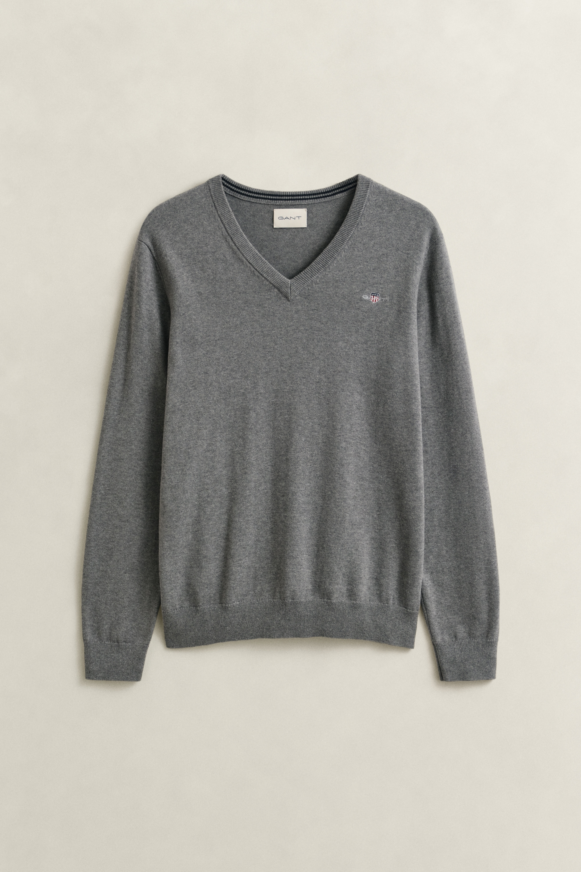 Gant V-Ausschnitt-Pullover »Classic Cotton V-Neck« Premium Strickjersey aus weicher 100% Baumwolle, Übergangspullover