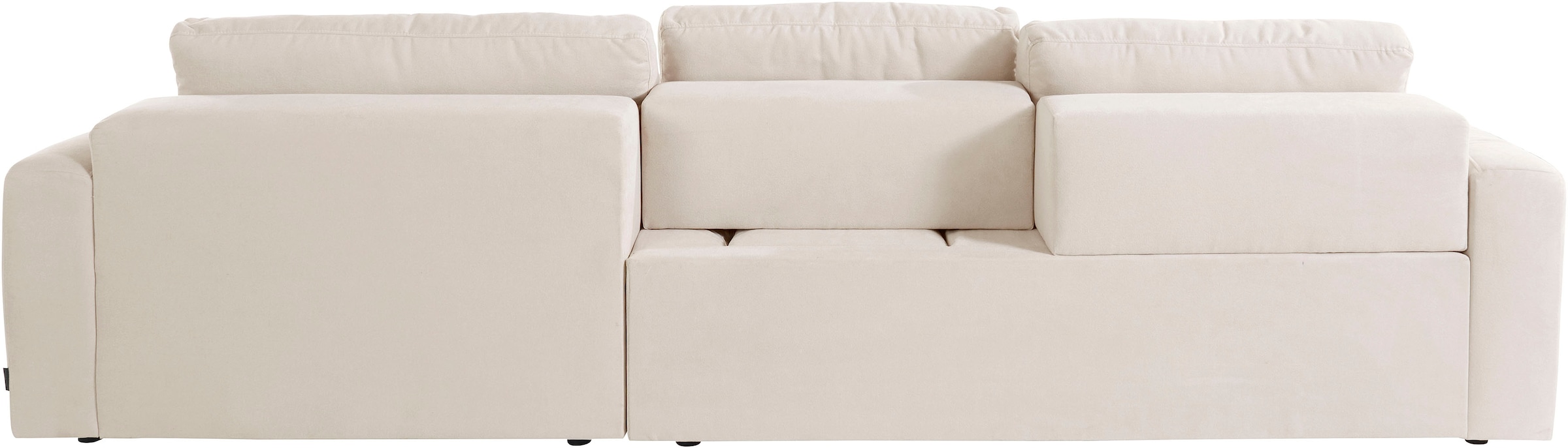 Places of Style Ecksofa »Bloomfield, elegant, viel Platz, Mega Couch, Breite 303cm, L-Form«, extra tiefe Sitzfläche, wahlweise mit Sitztiefenverstellung
