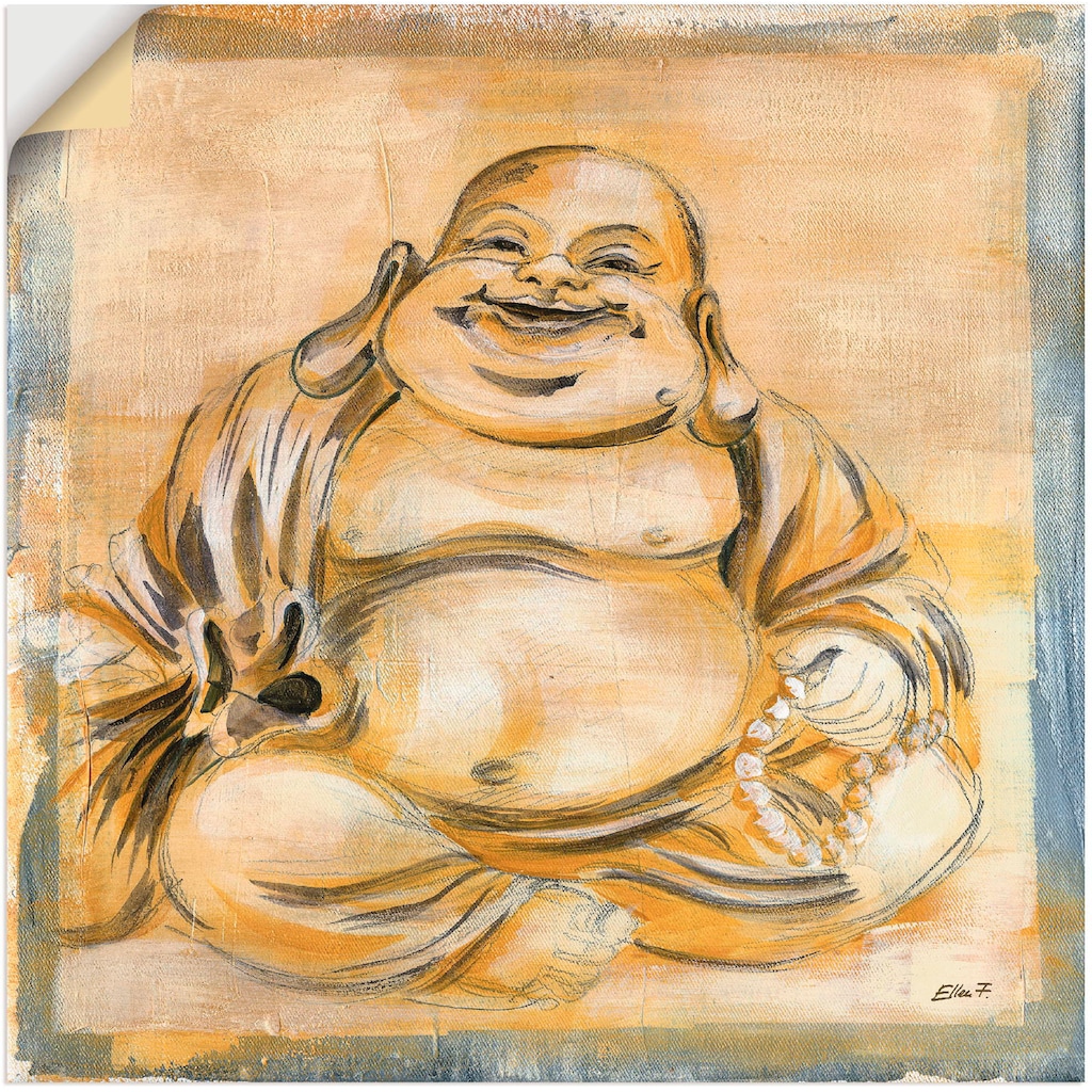Artland Wandbild »Fröhlicher Buddha I«, Religion, (1 St.), als Leinwandbild, Poster, Wandaufkleber in verschied. Größen